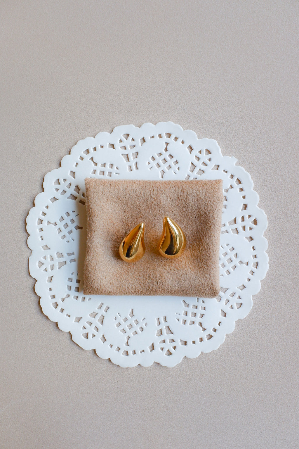 Vintage Napier 金色水滴古董耳環