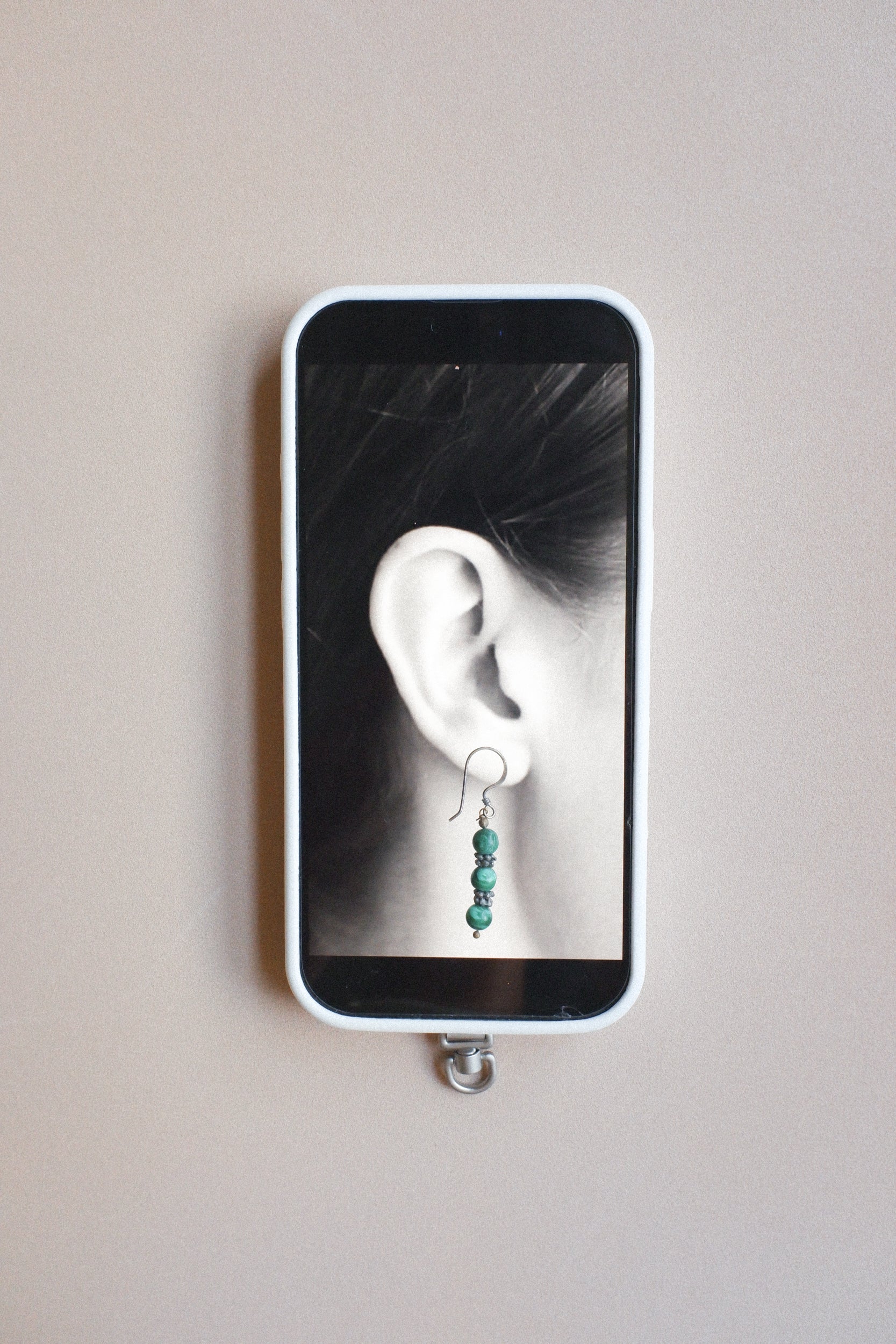 Vintage 綠松石珠飾垂墜耳環