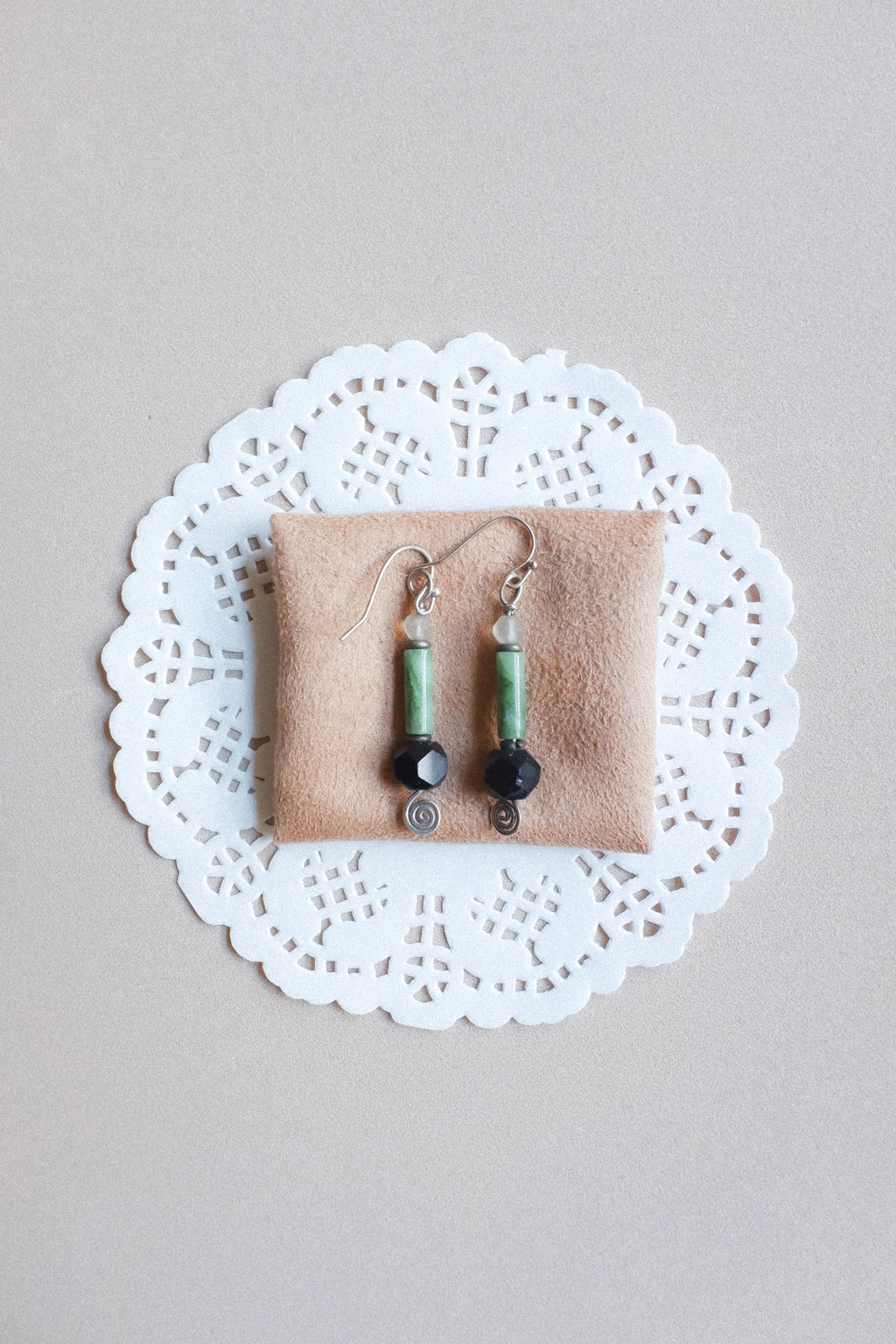 Vintage 瑪瑙石古董耳環