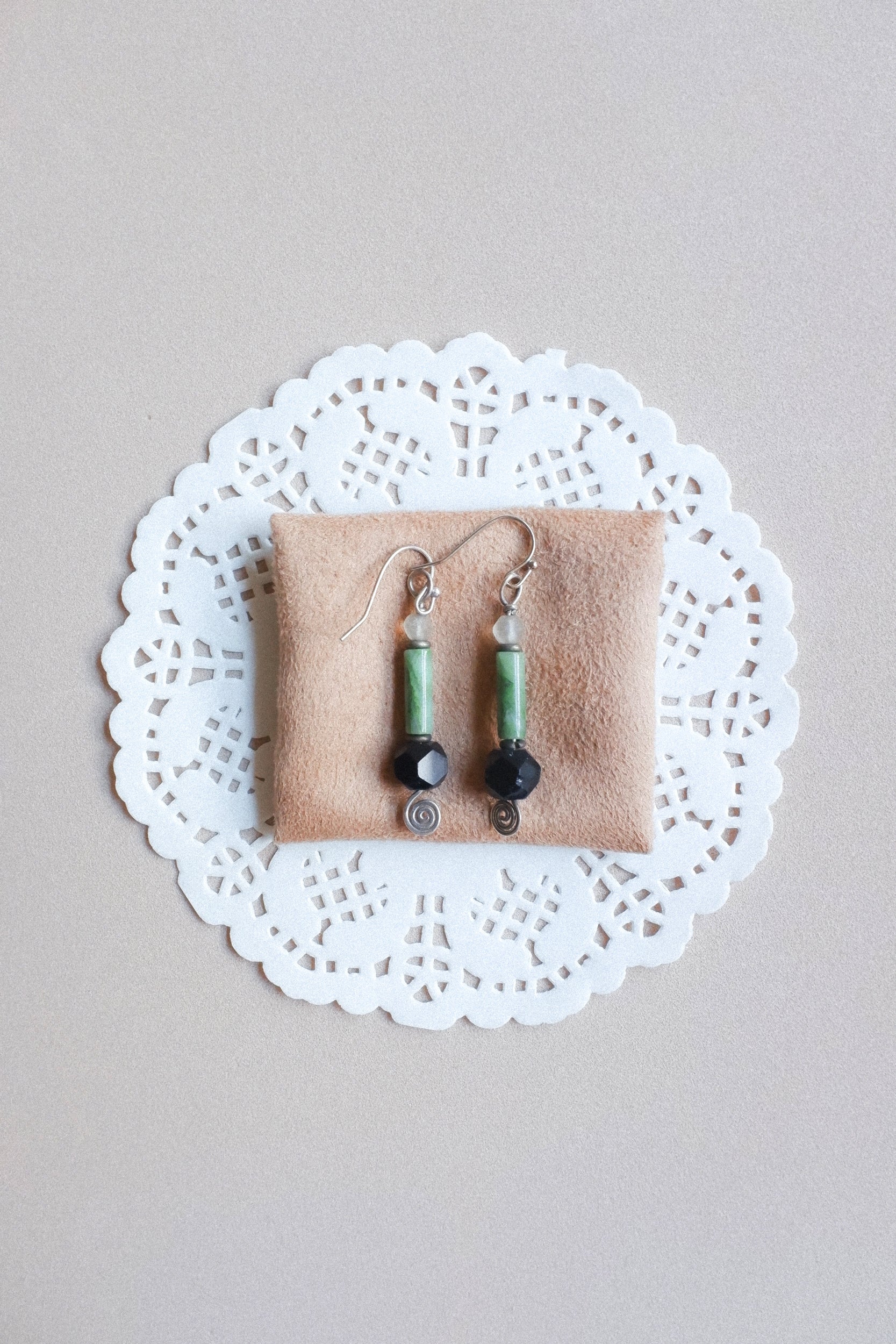 Vintage 瑪瑙石古董耳環