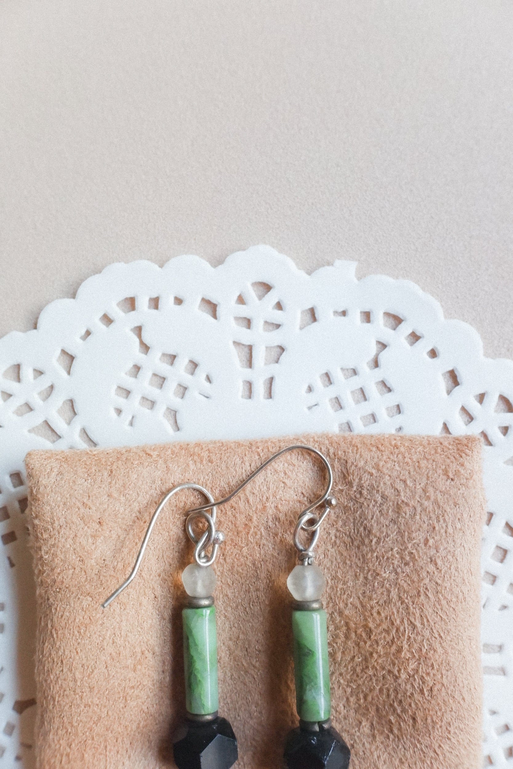 Vintage 瑪瑙石古董耳環