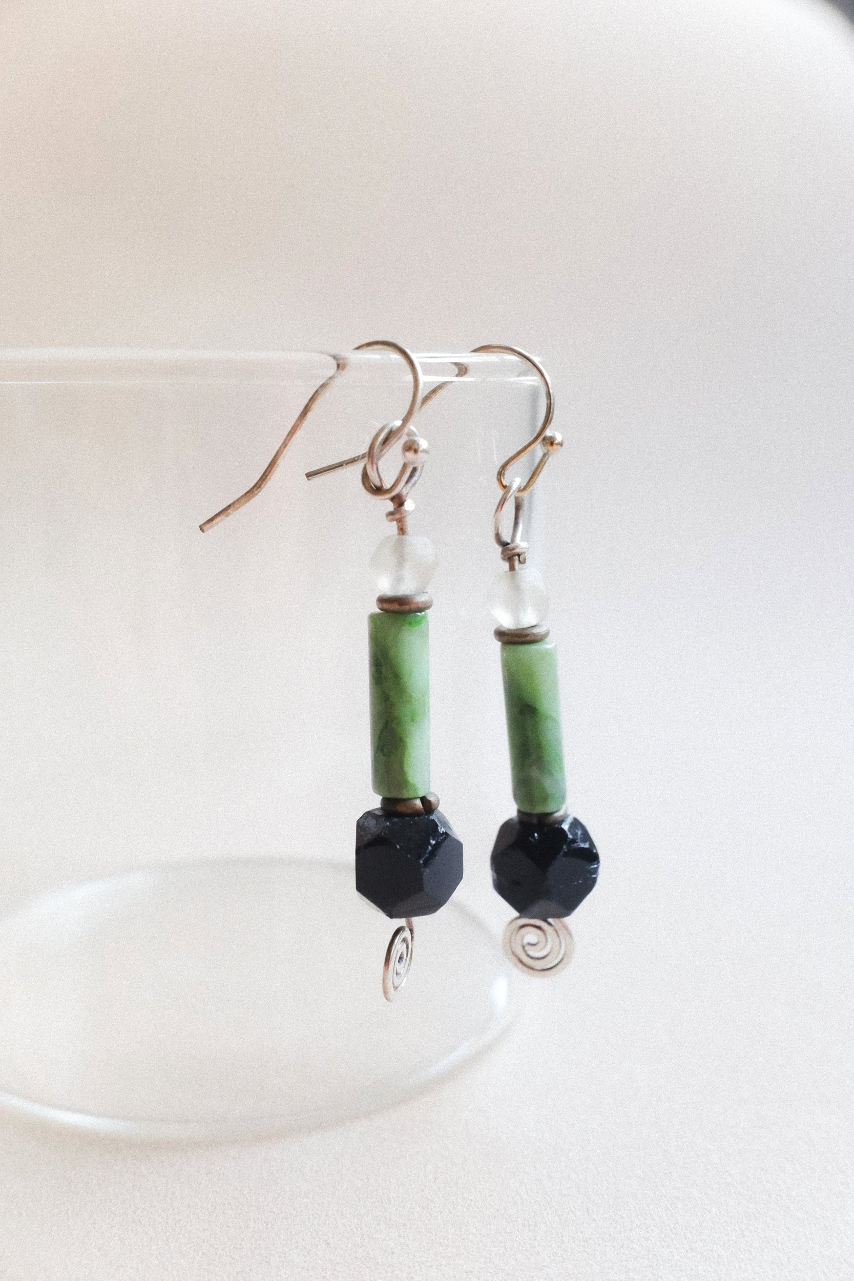 Vintage 瑪瑙石古董耳環