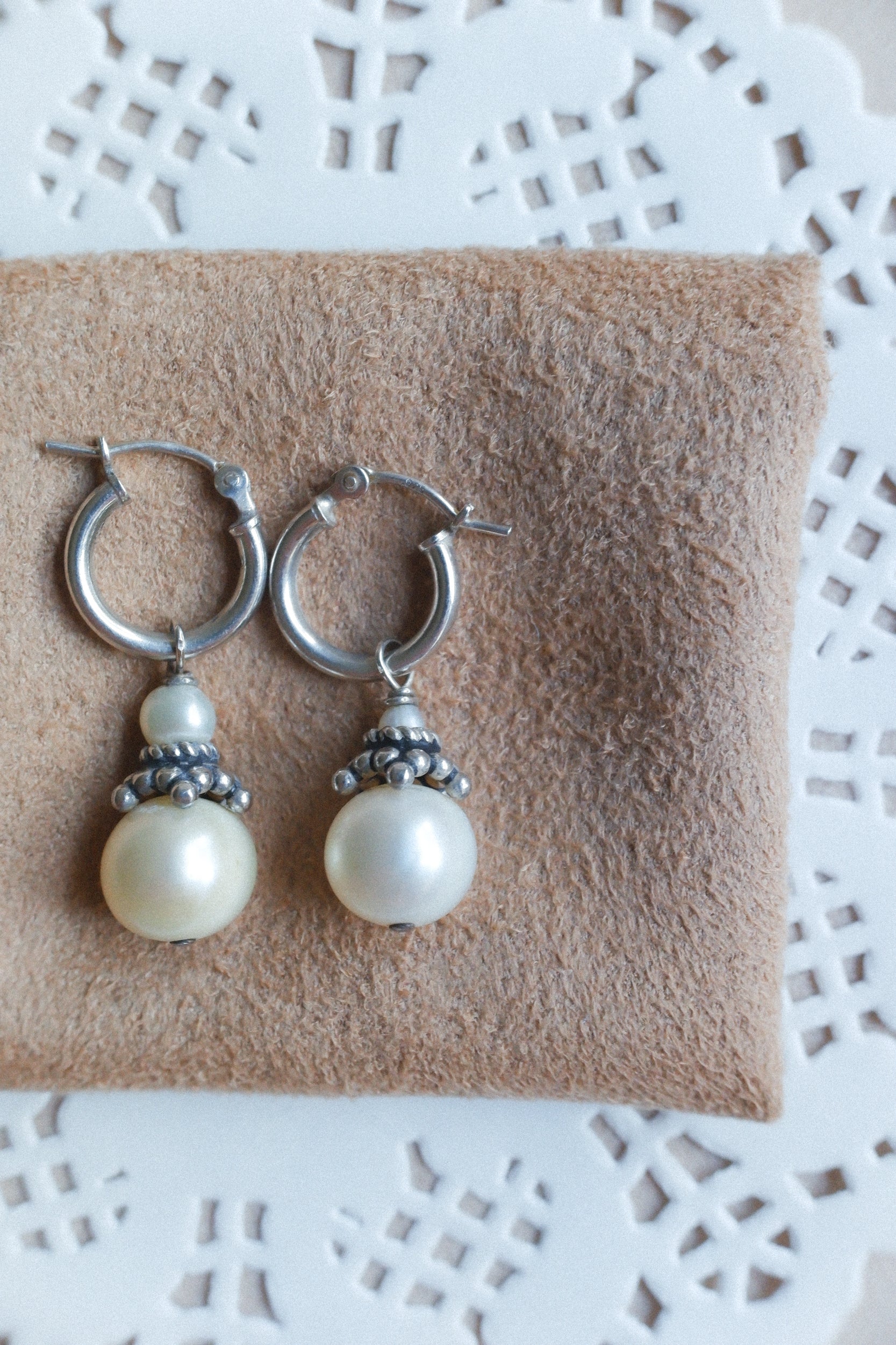 Vintage 珍珠垂墜古董耳環