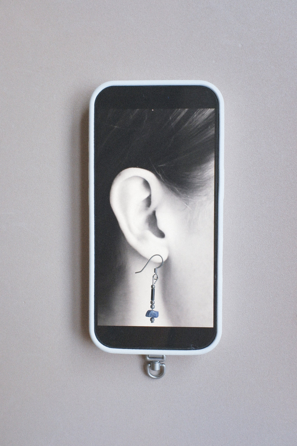 Vintage 藍色天然石古董耳環