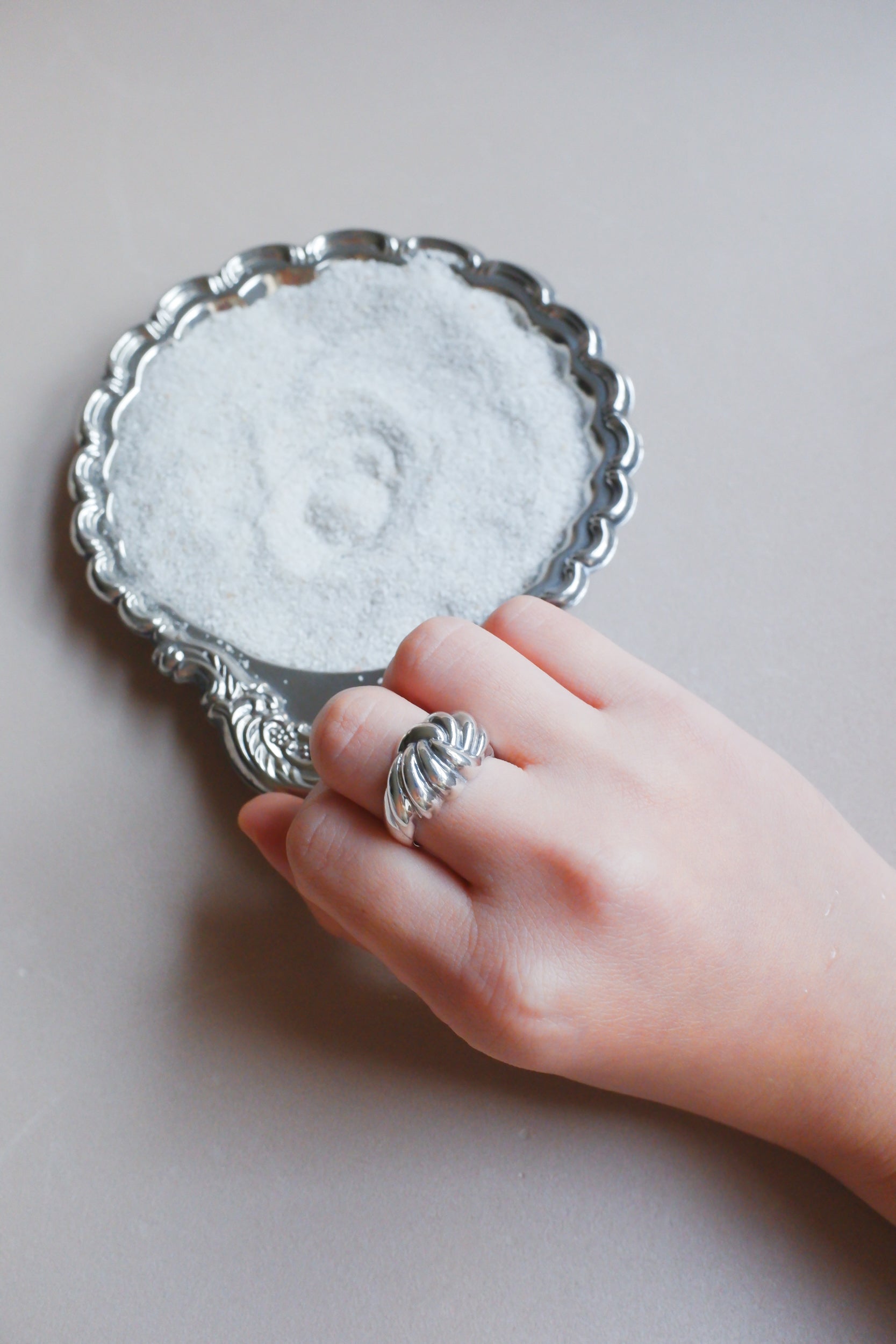 Vintage 純銀扭結古董戒指