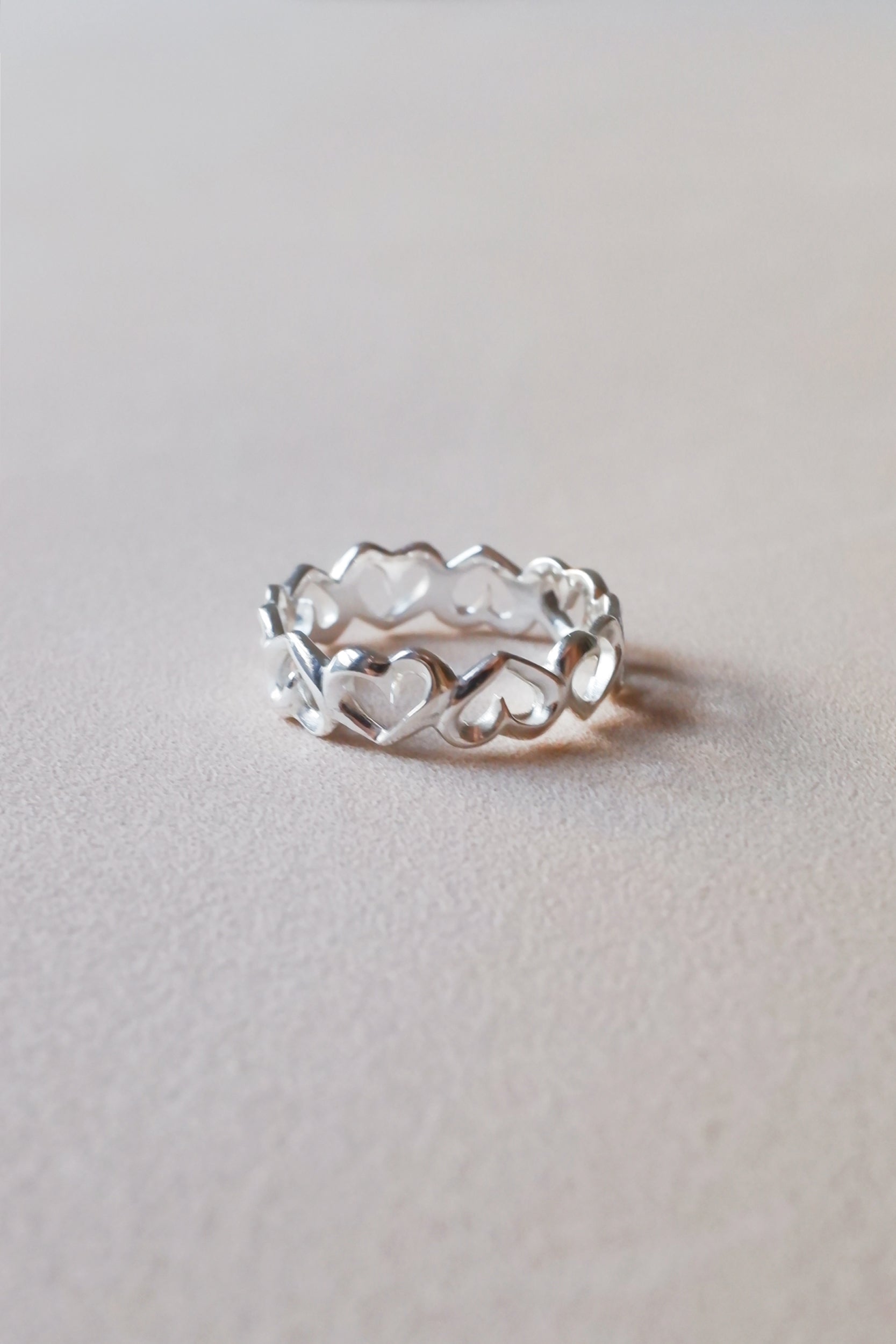 Vintage 純銀心型戒指