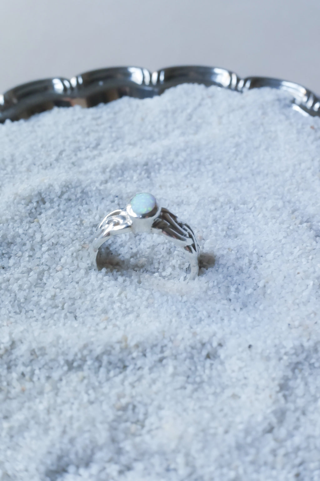 Vintage 蛋白石扭結古董戒指