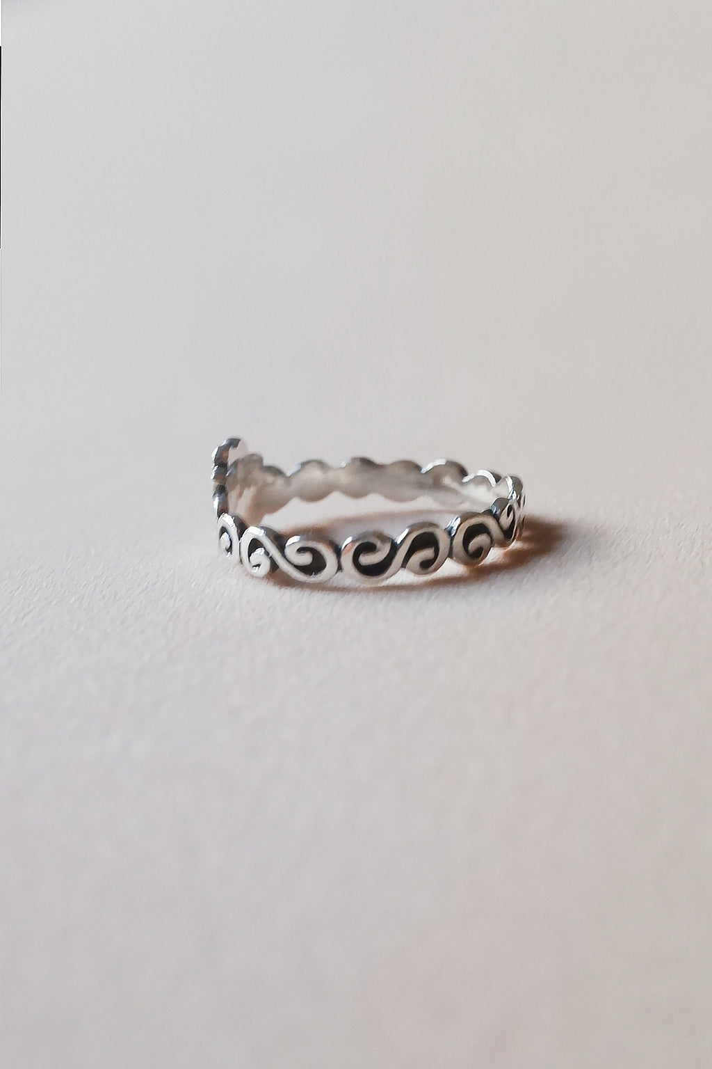 Vintage 純銀捲紋蝴蝶古董戒