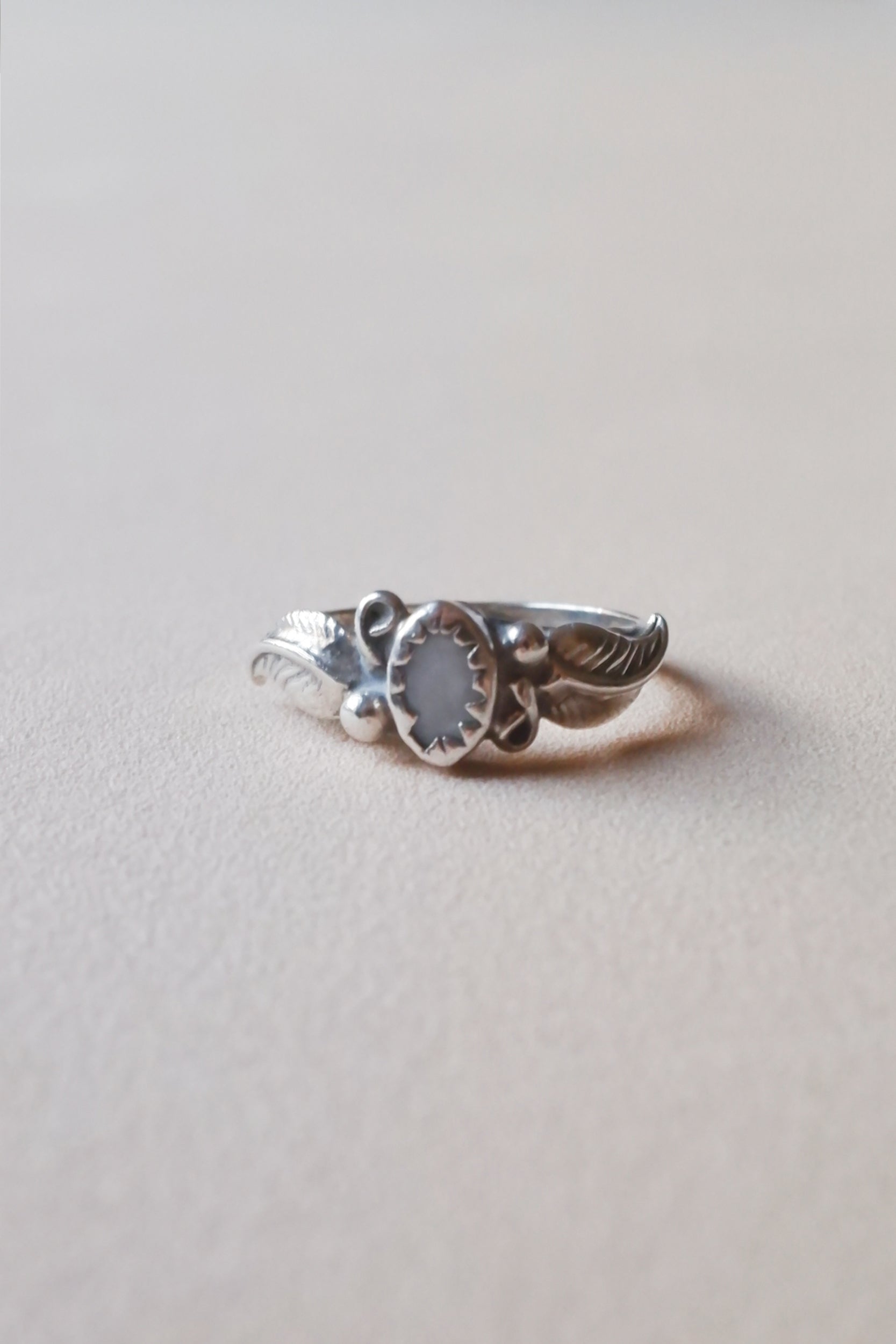 Vintage 純銀珍珠母貝古董戒