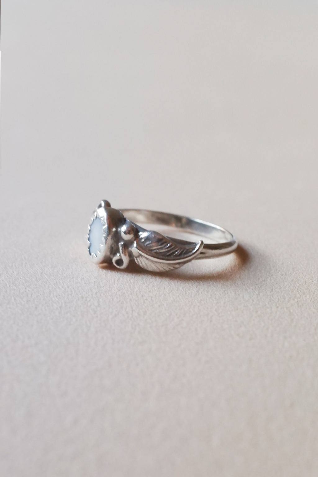 Vintage 純銀珍珠母貝古董戒