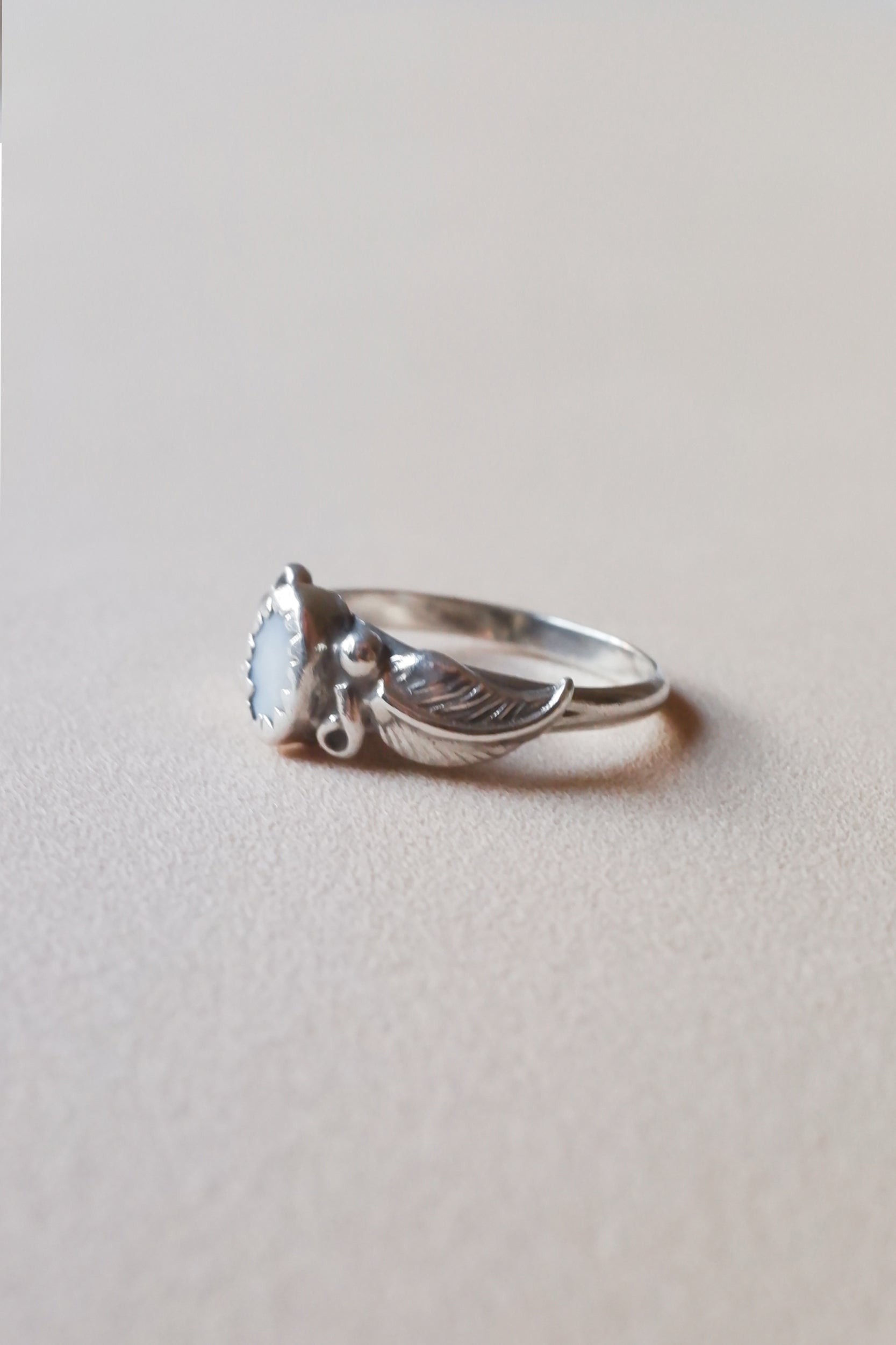 Vintage 純銀珍珠母貝古董戒