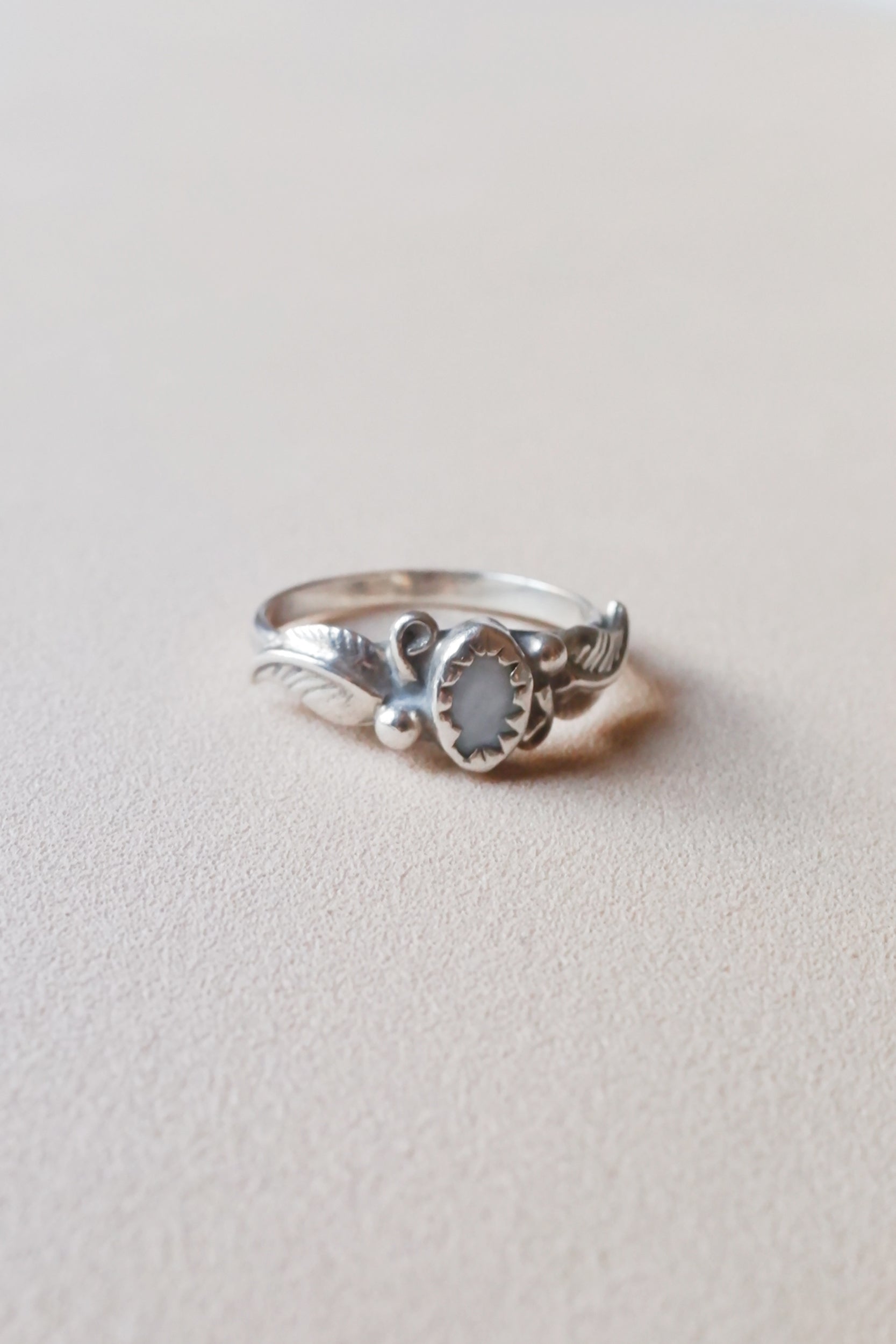 Vintage 純銀珍珠母貝古董戒