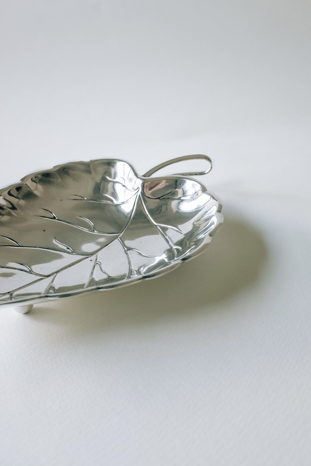 Vintage 葉形古董銀盤