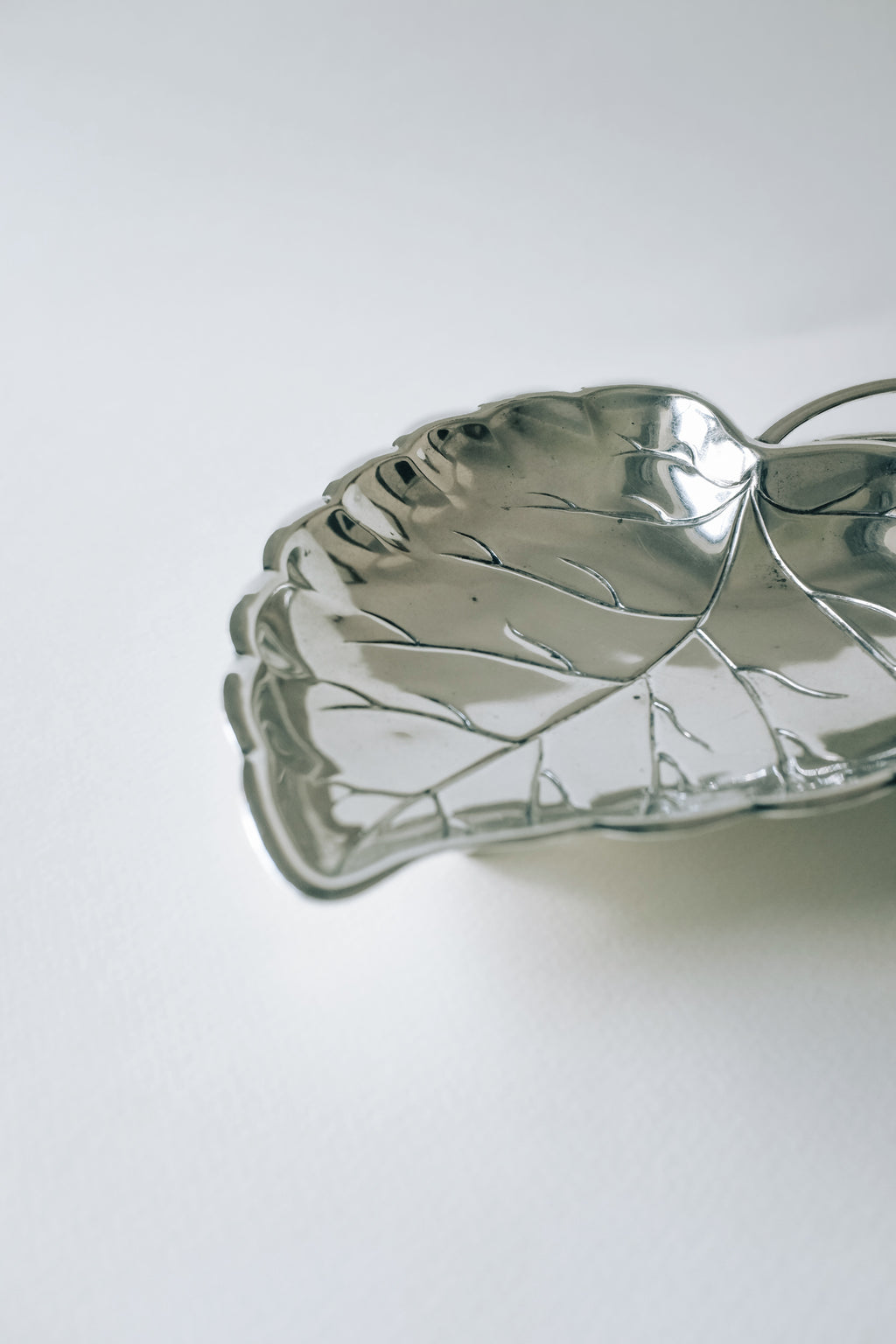 Vintage 葉形古董銀盤