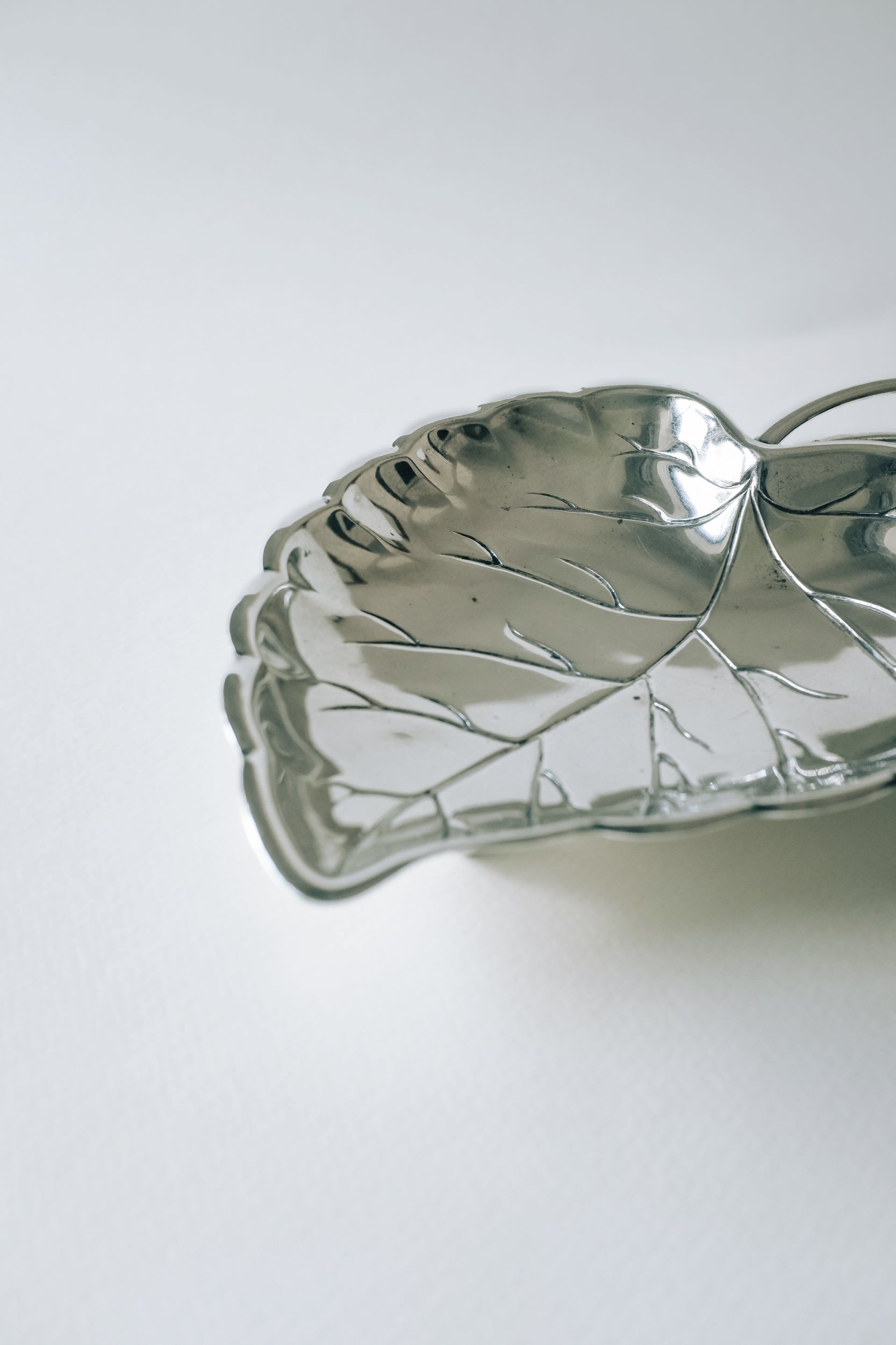 Vintage 葉形古董銀盤