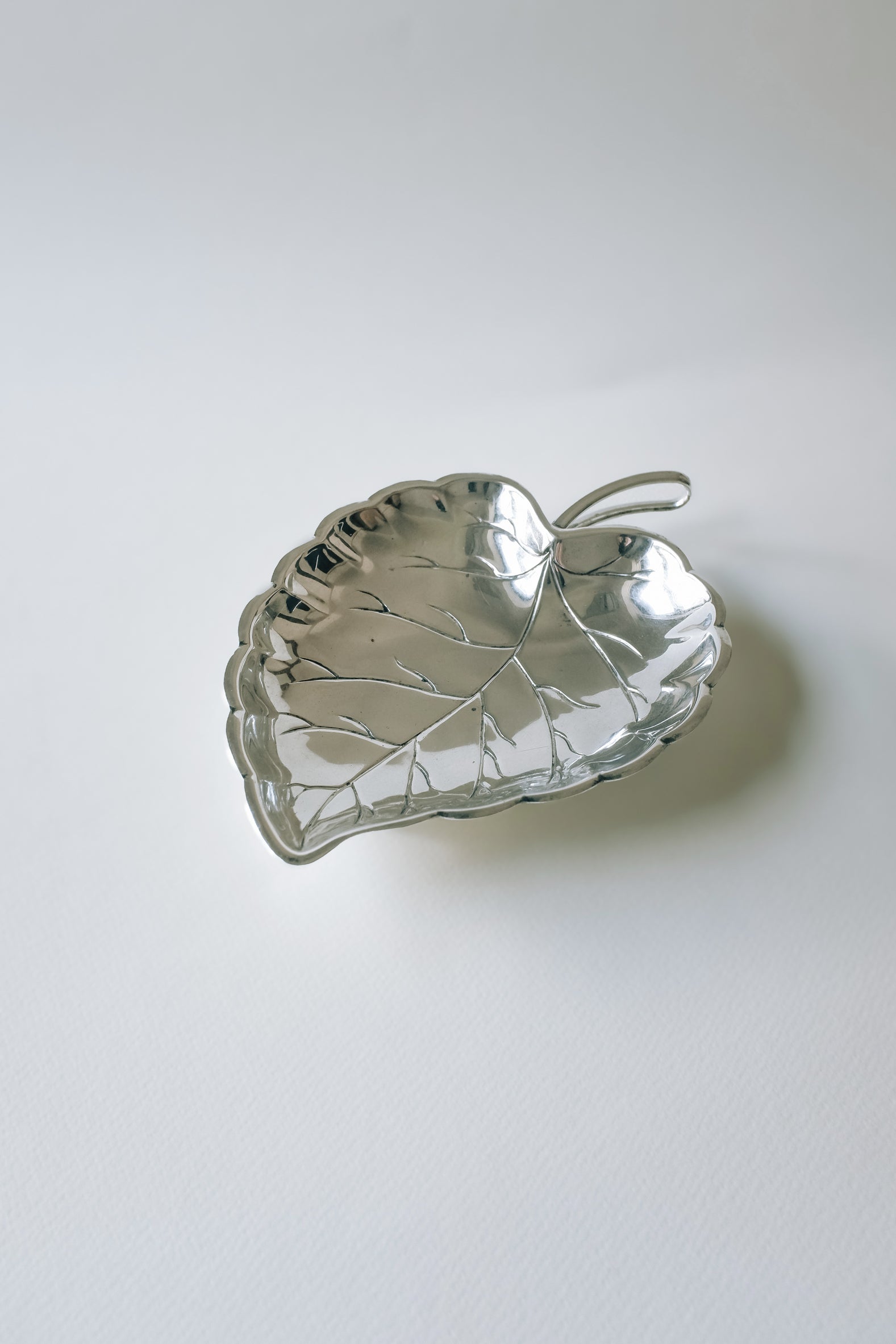 Vintage 葉形古董銀盤