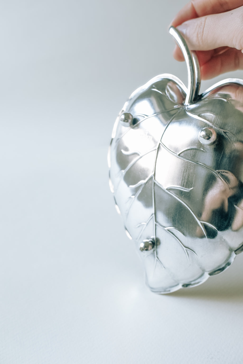 Vintage 葉形古董銀盤