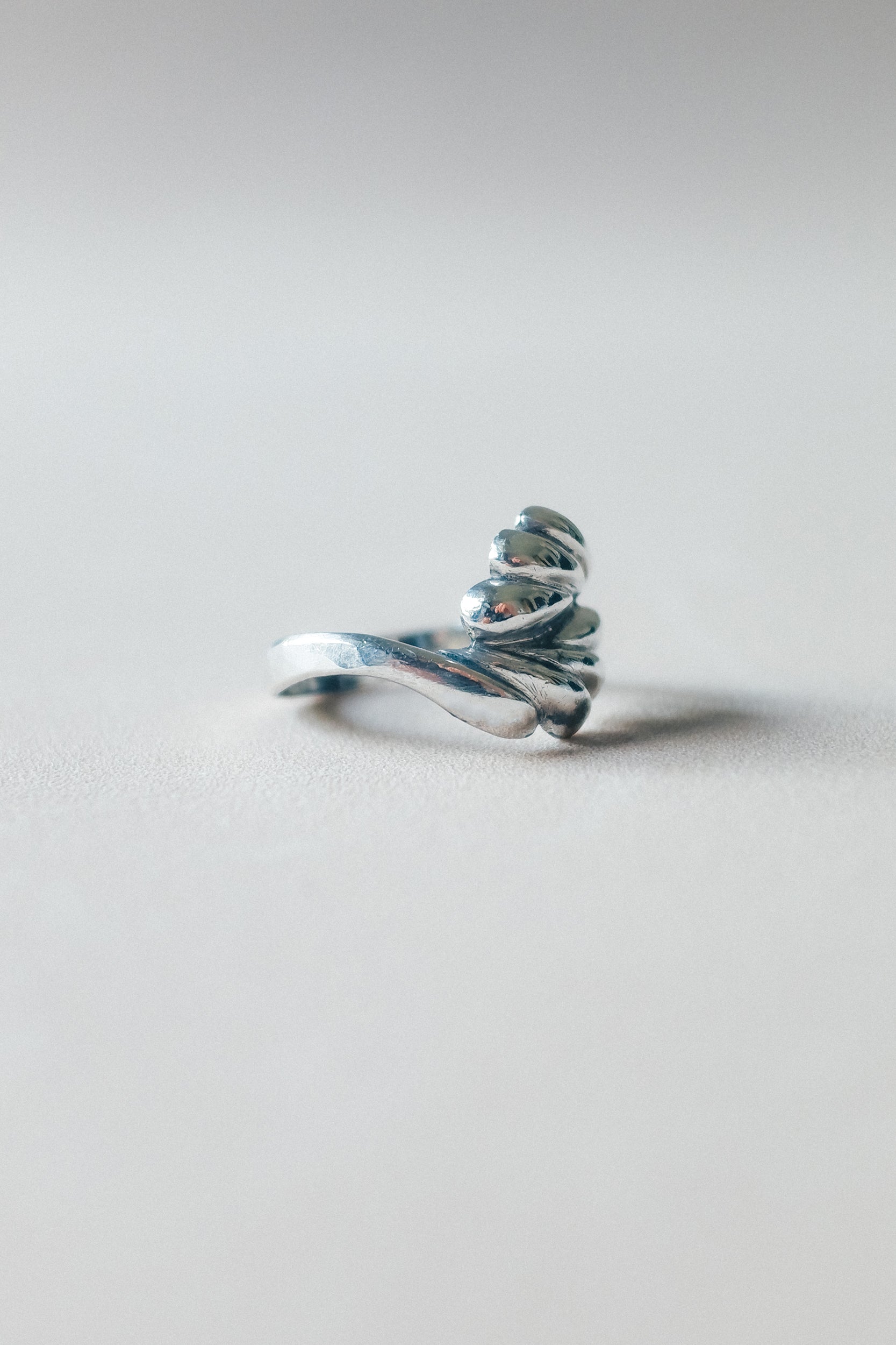 Vintage 羽毛925銀古董戒指