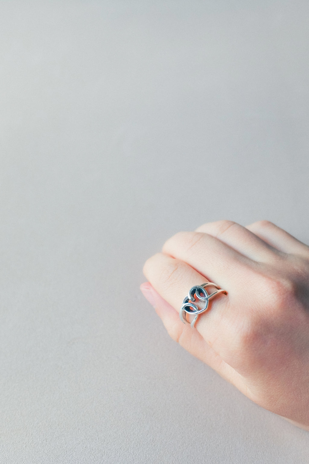 Vintage 心型勾勒925銀古董戒指