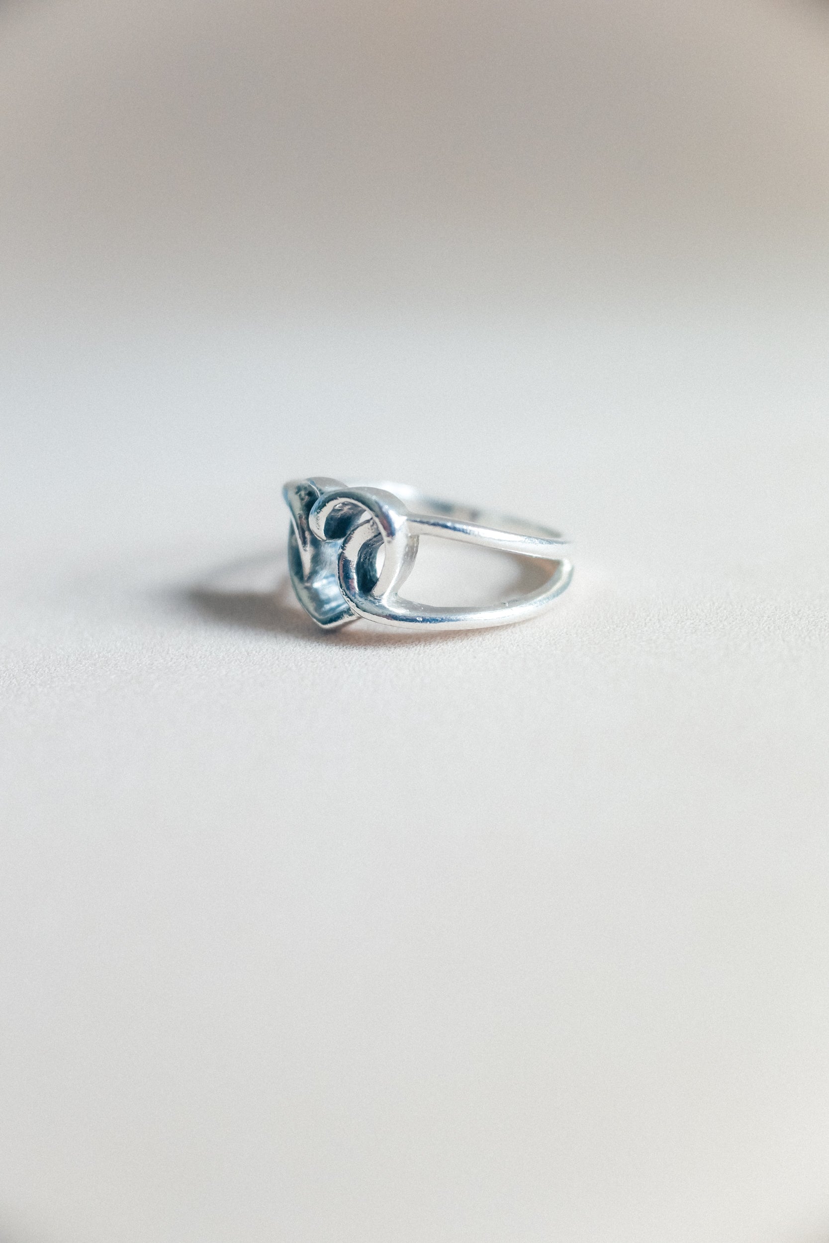 Vintage 心型勾勒925銀古董戒指