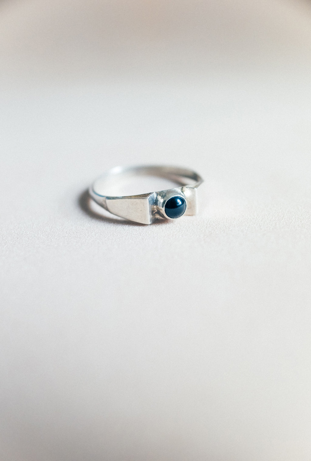 Vintage 黑瑪瑙925銀古董戒指