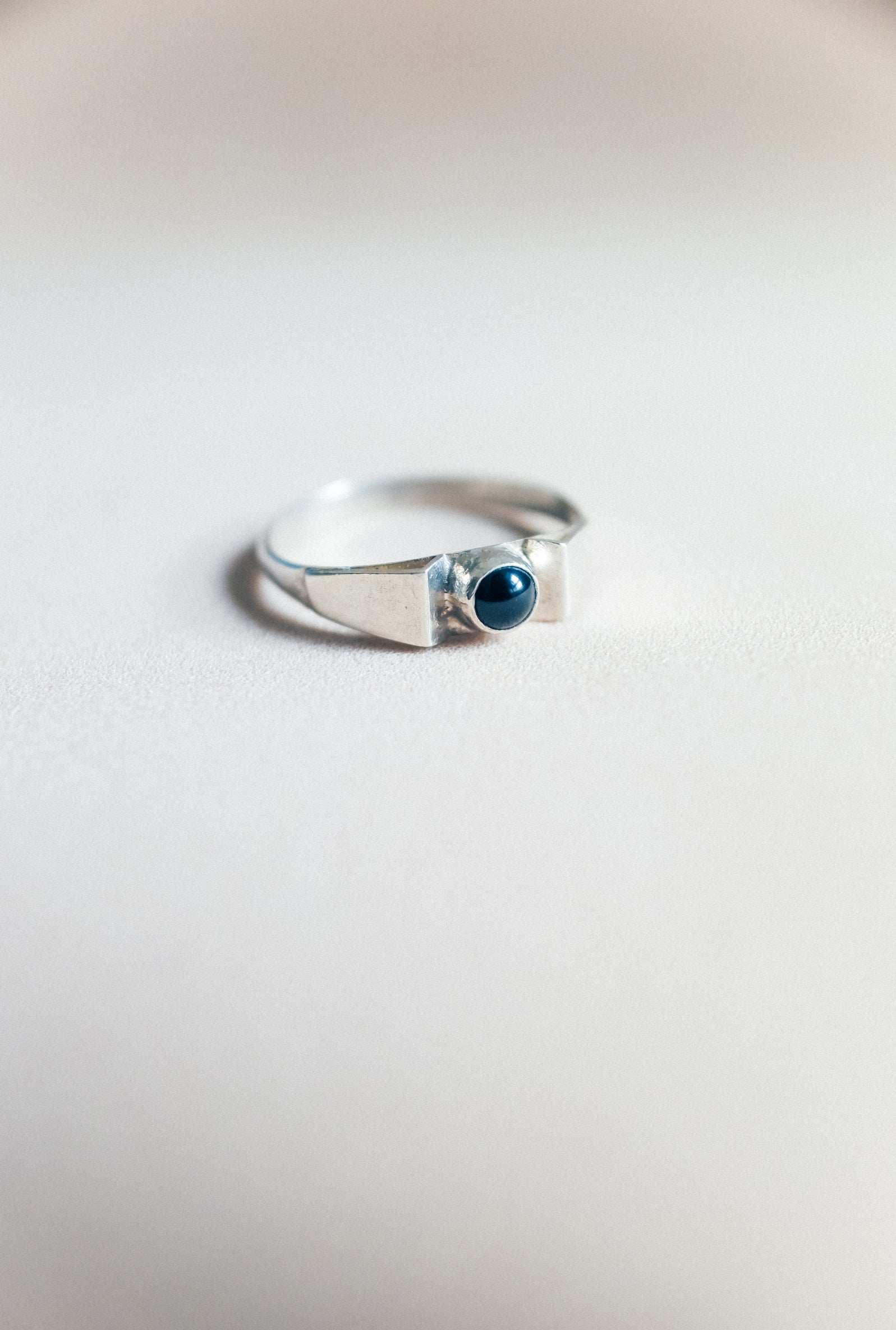 Vintage 黑瑪瑙925銀古董戒指