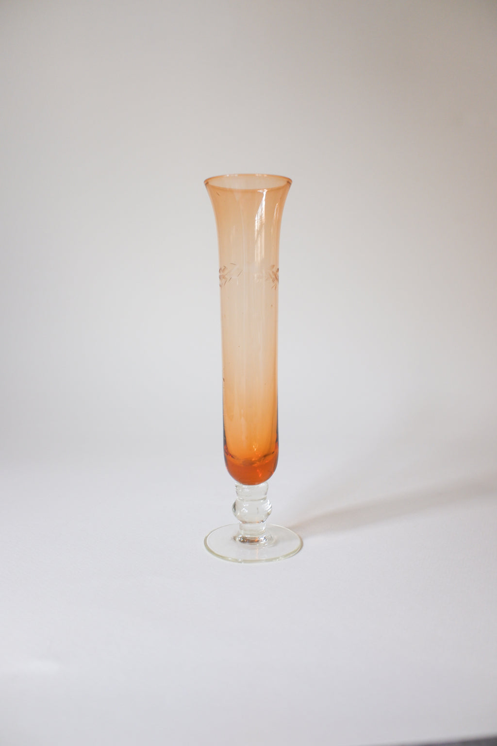 Vintage 蜜橘漸層玻璃花器