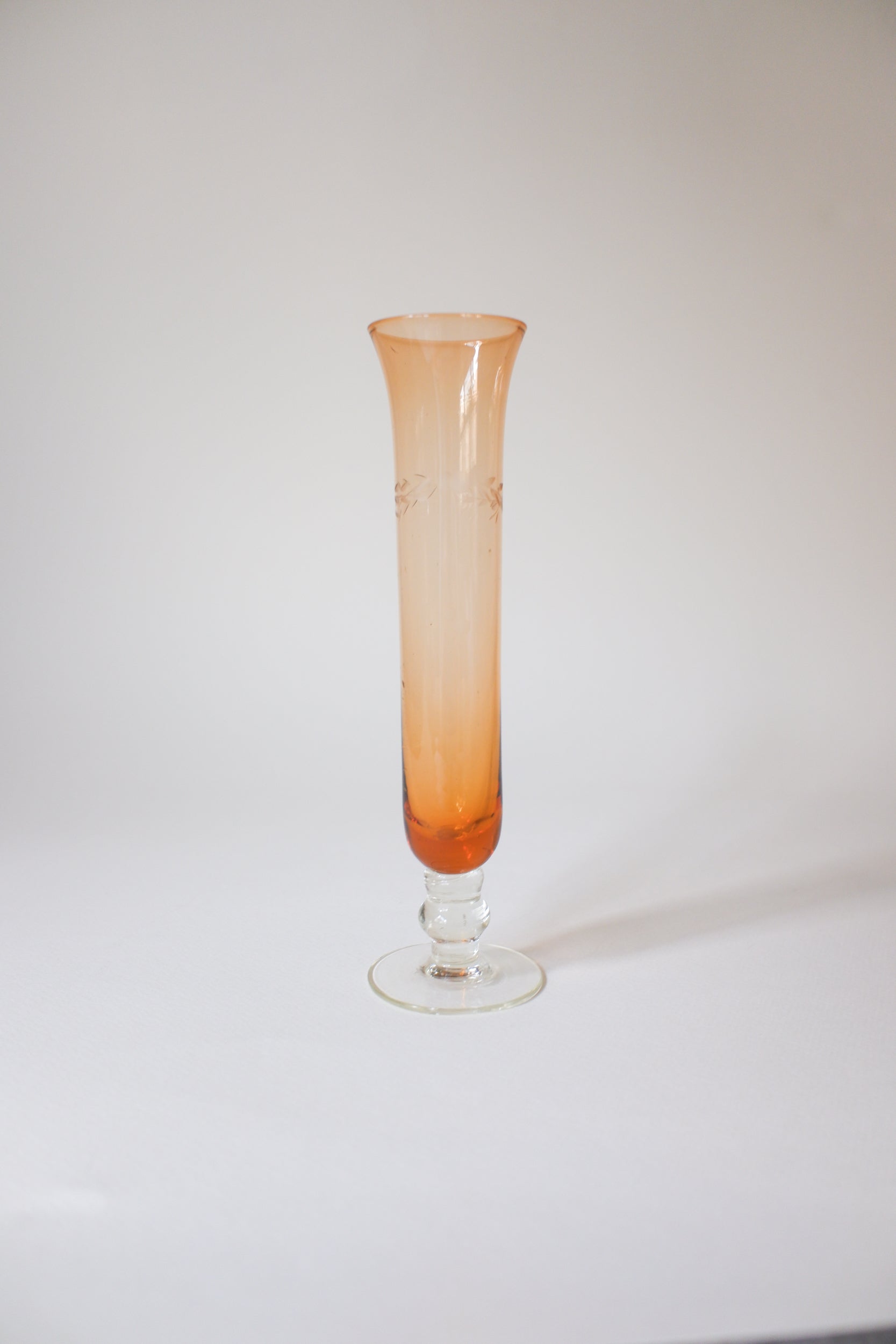 Vintage 蜜橘漸層玻璃花器