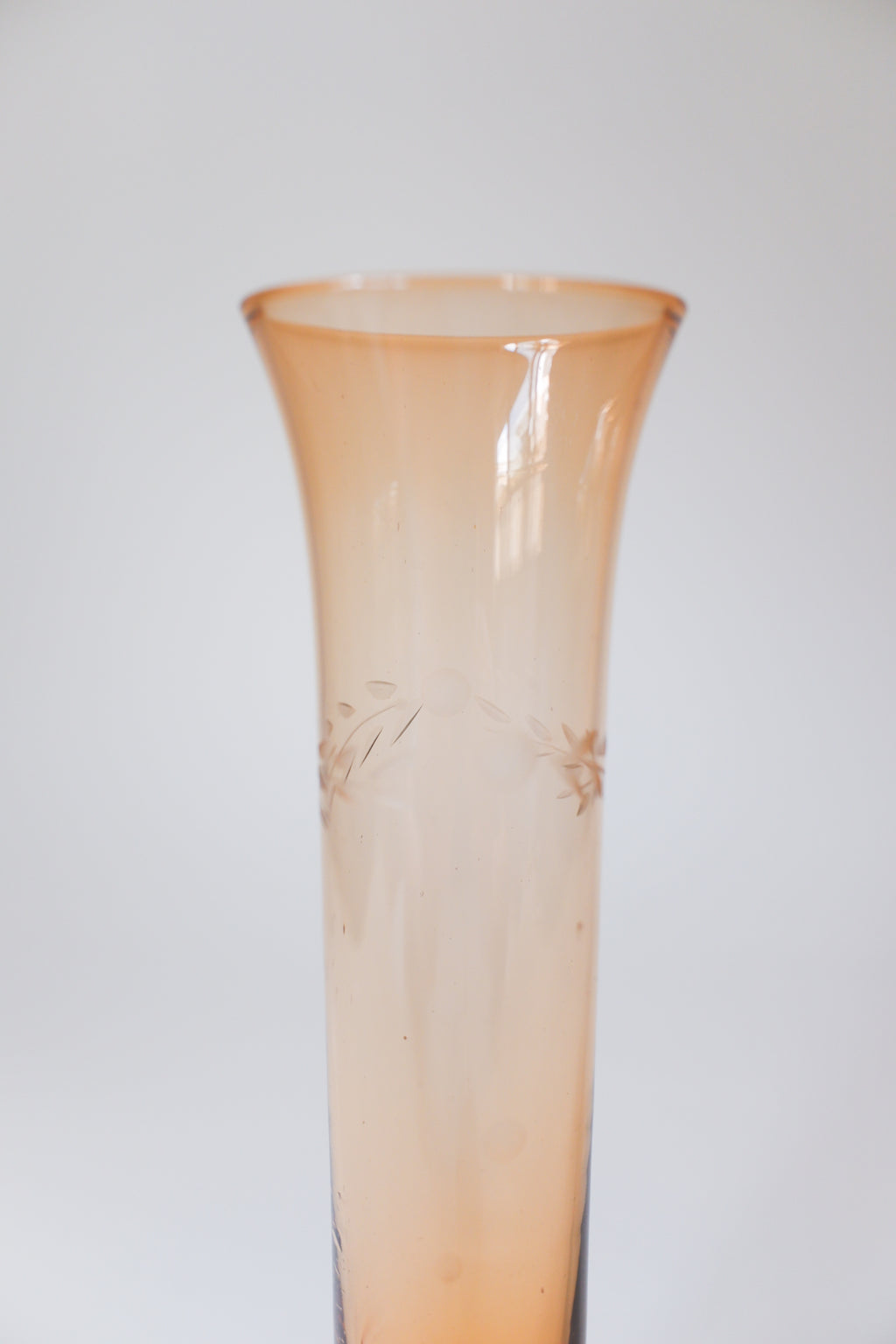 Vintage 蜜橘漸層玻璃花器