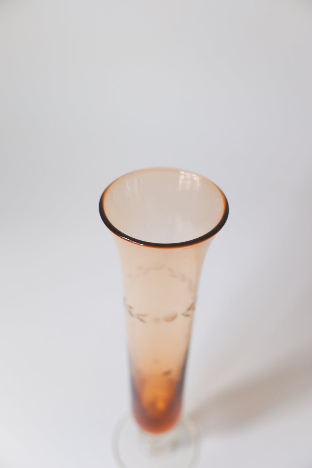 Vintage 蜜橘漸層玻璃花器
