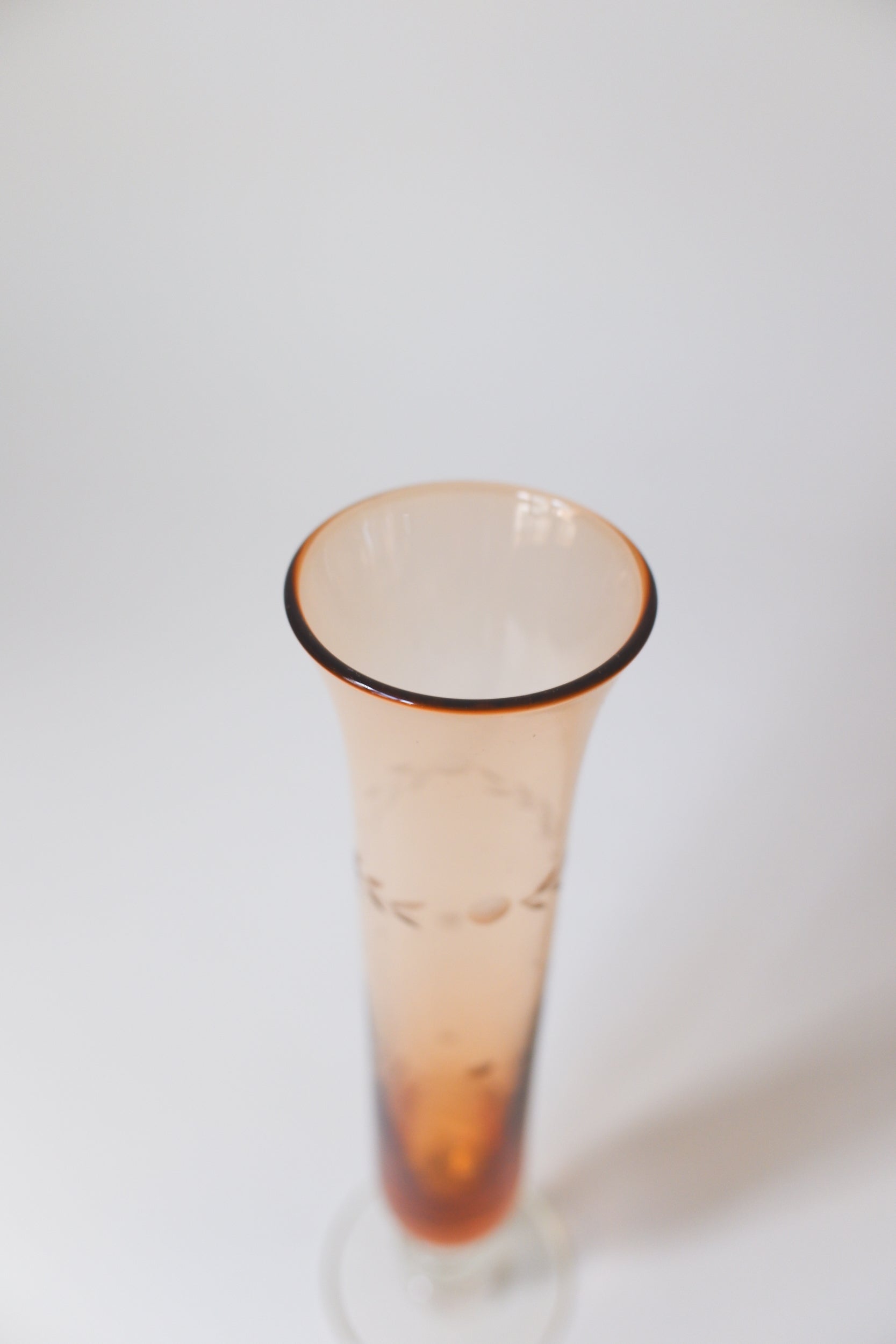 Vintage 蜜橘漸層玻璃花器