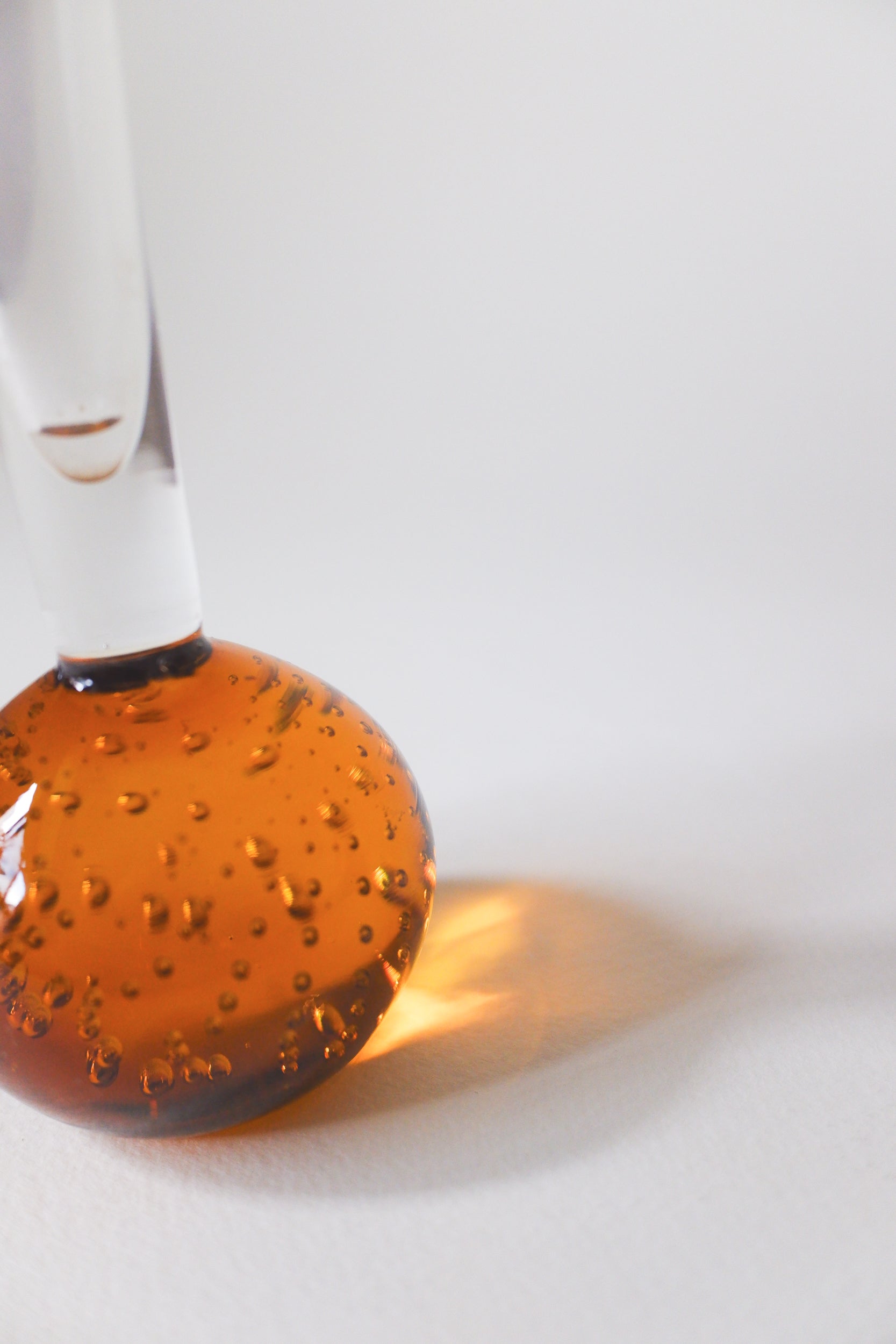 Vintage琥珀氣泡球玻璃花器