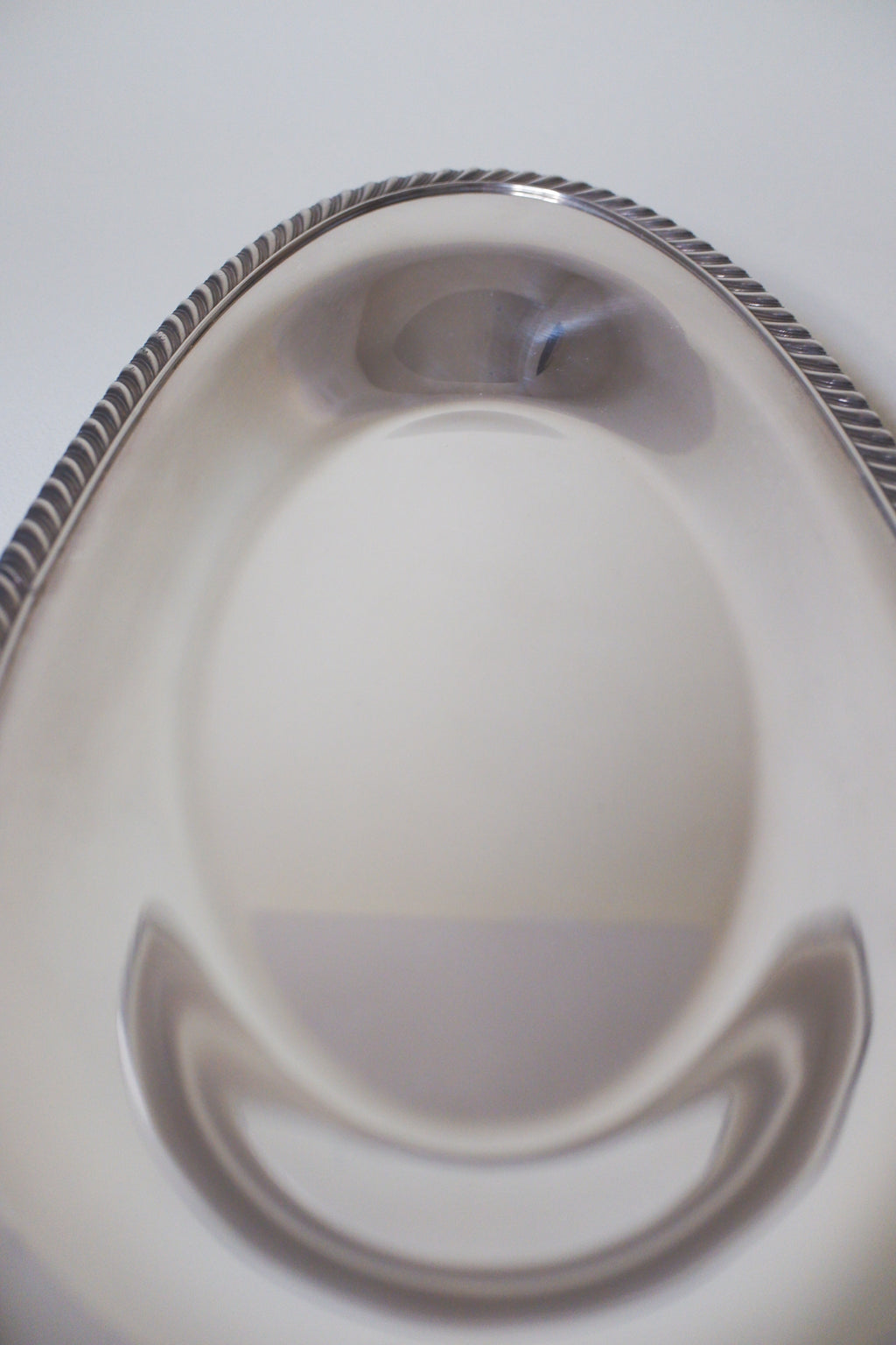 Vintage 鍍銀繩紋邊映光長盤