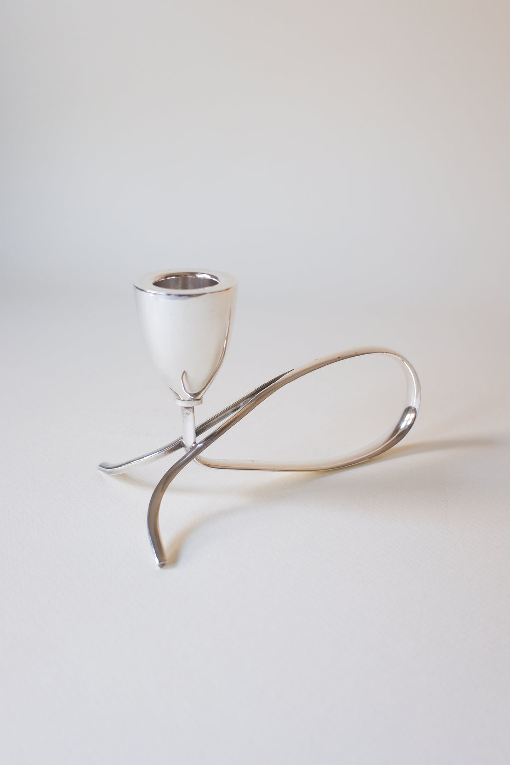 Vintage 1970's丹麥現代主義鍍銀雙燭台