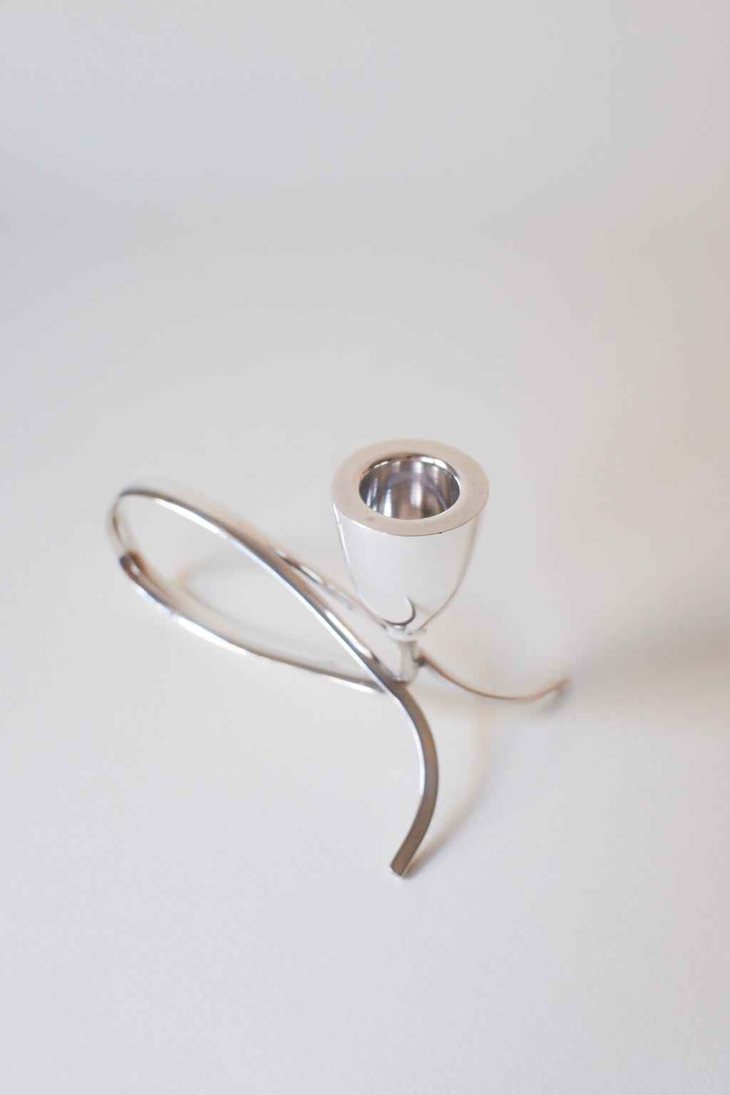 Vintage 1970's丹麥現代主義鍍銀雙燭台