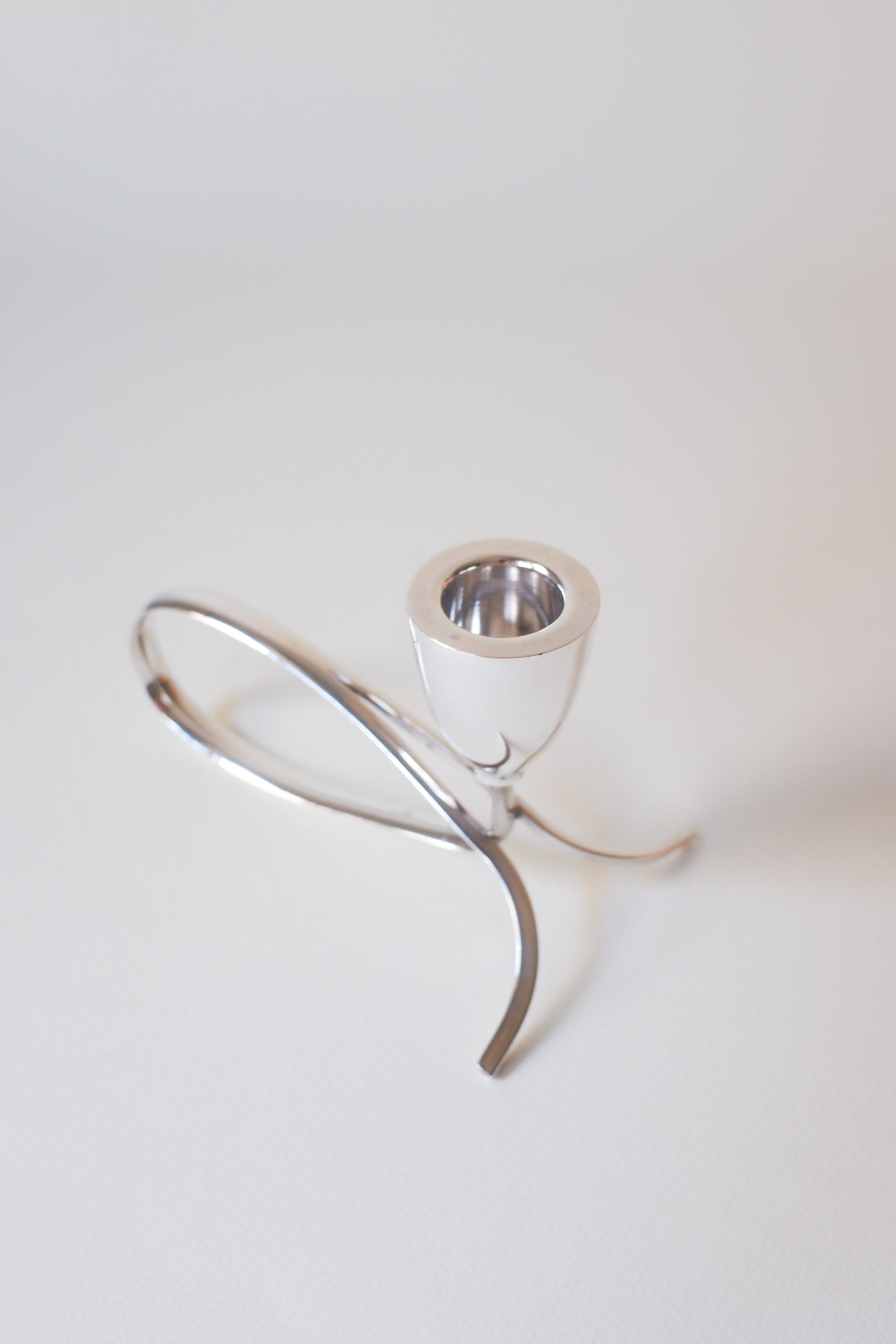 Vintage 1970's丹麥現代主義鍍銀雙燭台