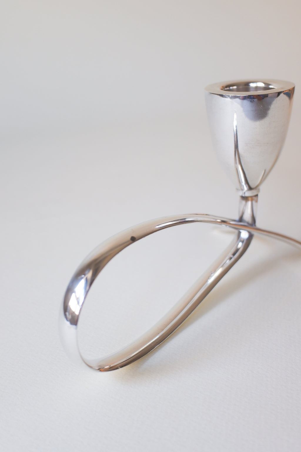 Vintage 1970's丹麥現代主義鍍銀雙燭台