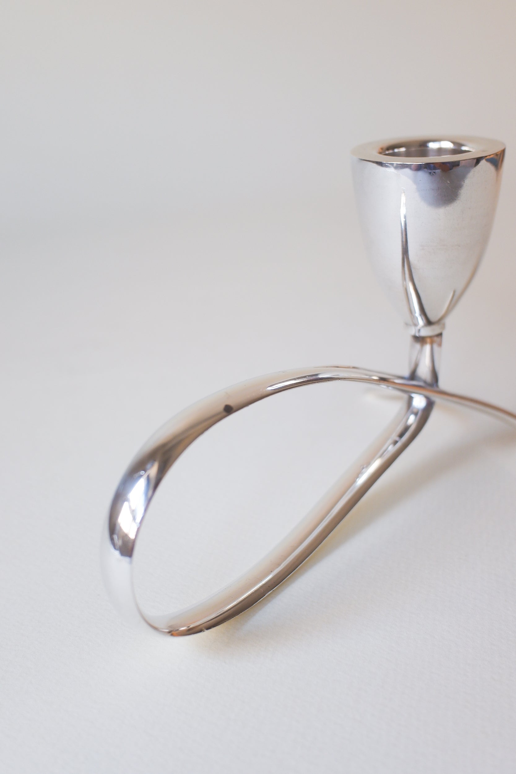 Vintage 1970's丹麥現代主義鍍銀雙燭台