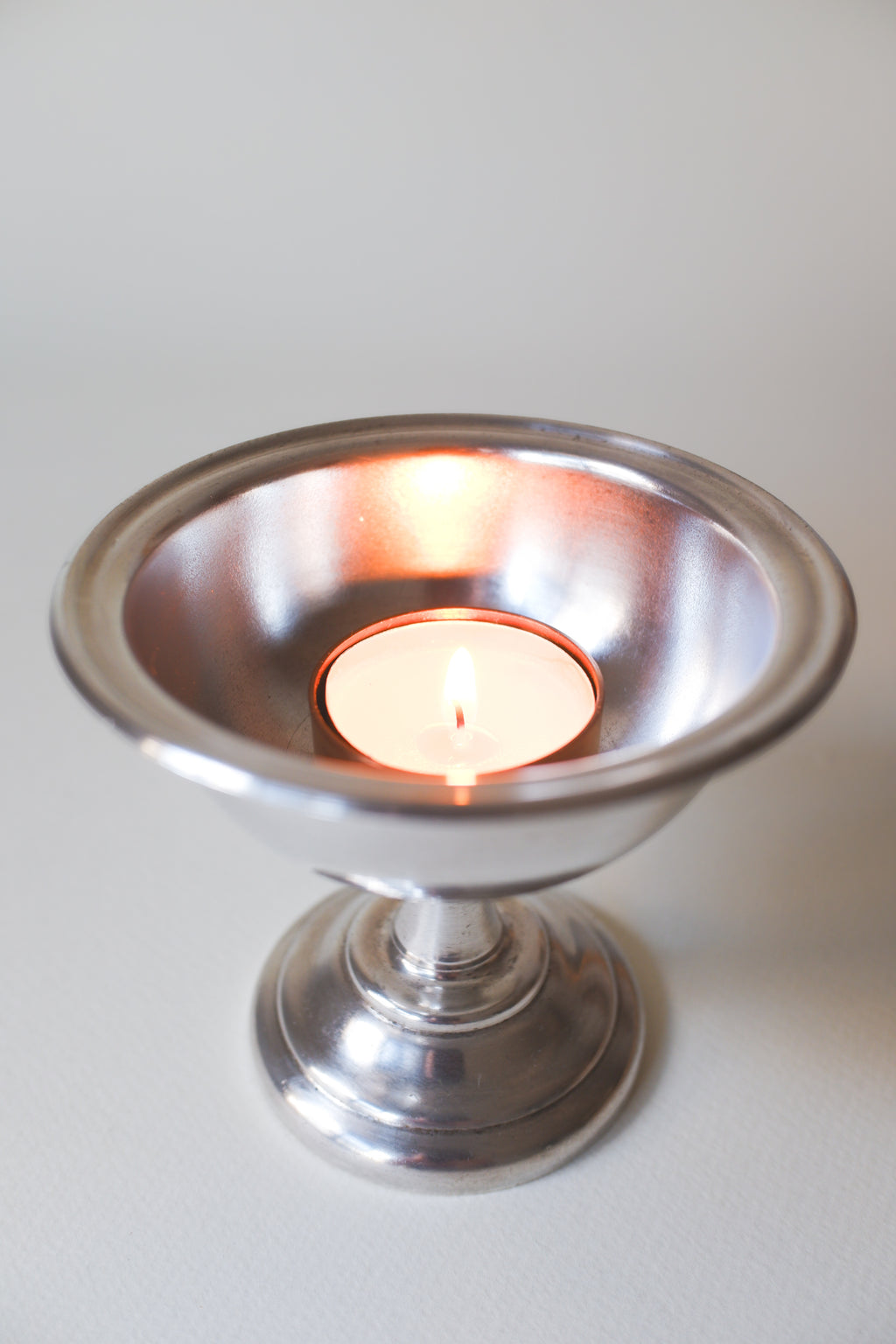 Vintage 銀色合金高腳杯/燭台