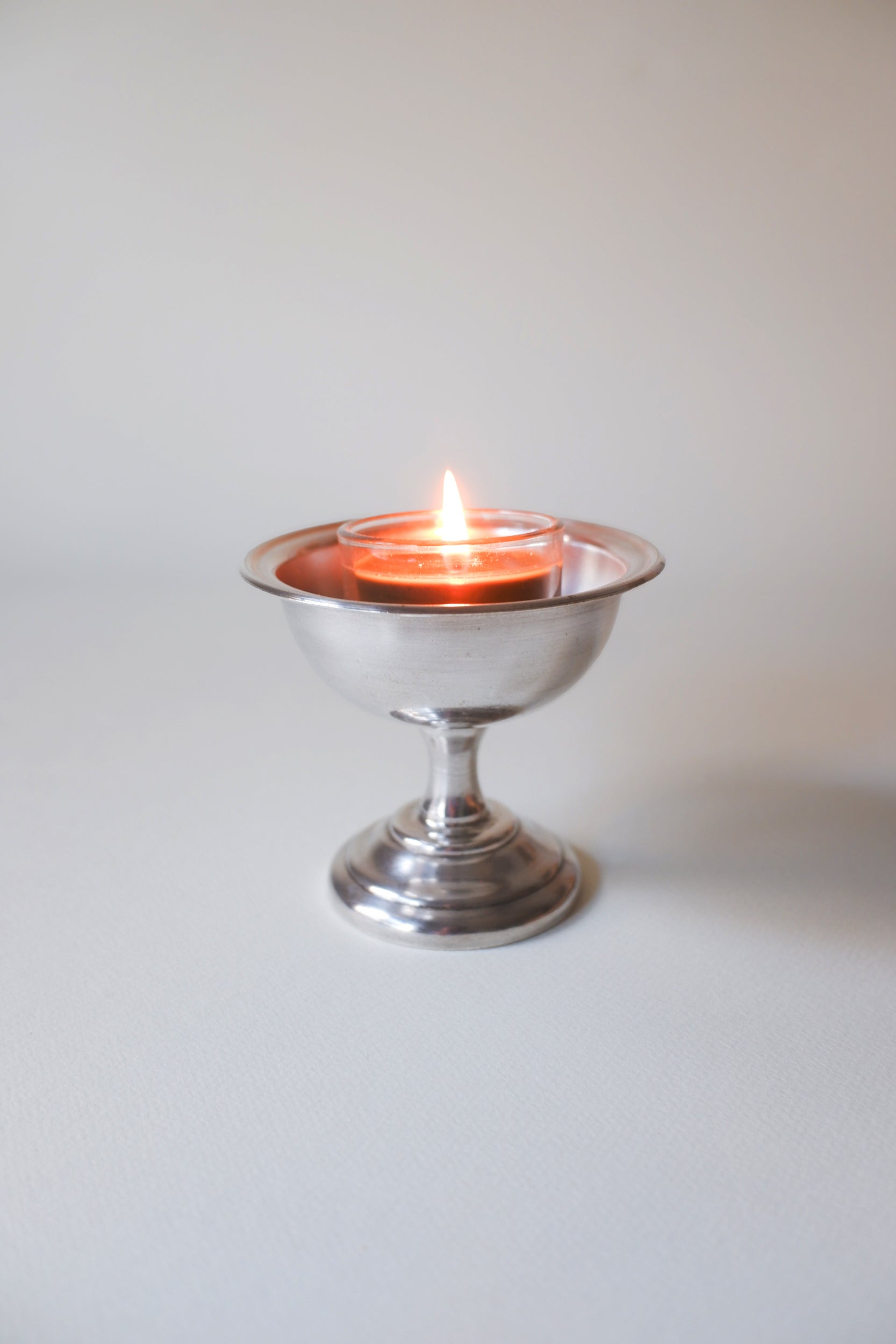 Vintage 銀色合金高腳杯/燭台