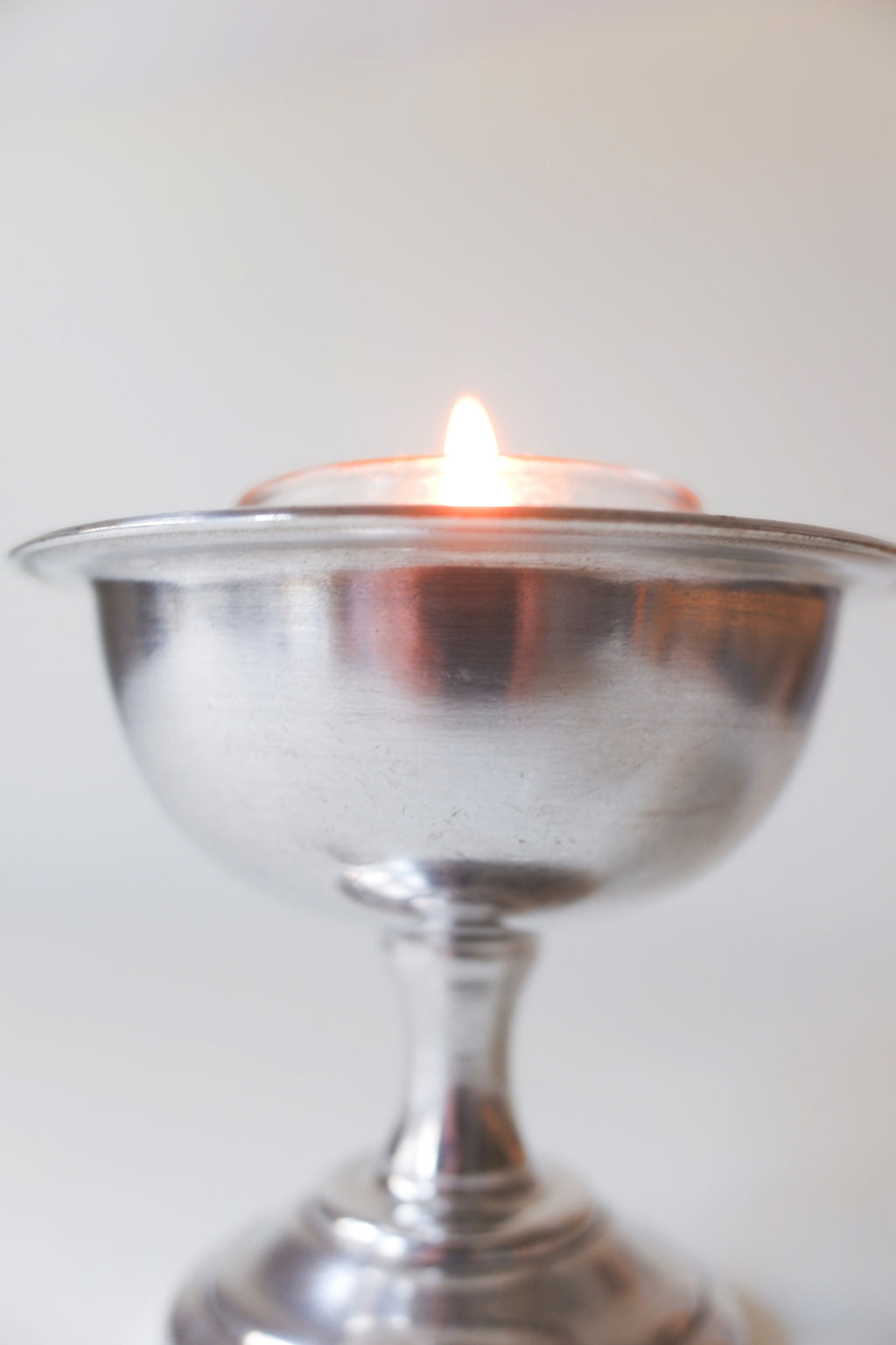 Vintage 銀色合金高腳杯/燭台