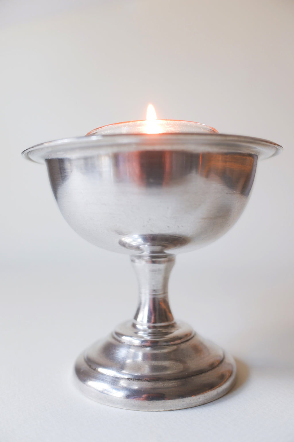 Vintage 銀色合金高腳杯/燭台