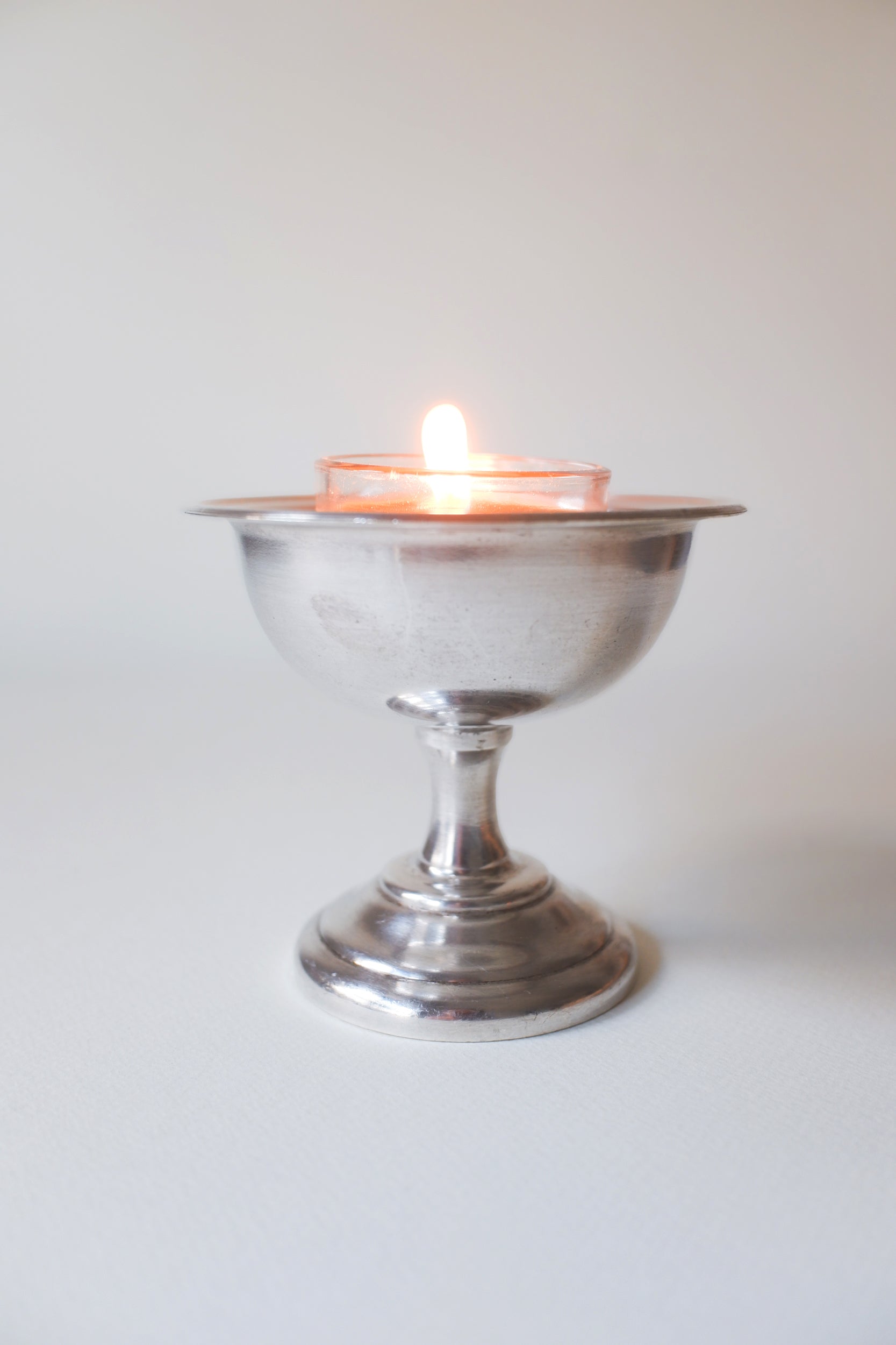 Vintage 銀色合金高腳杯/燭台
