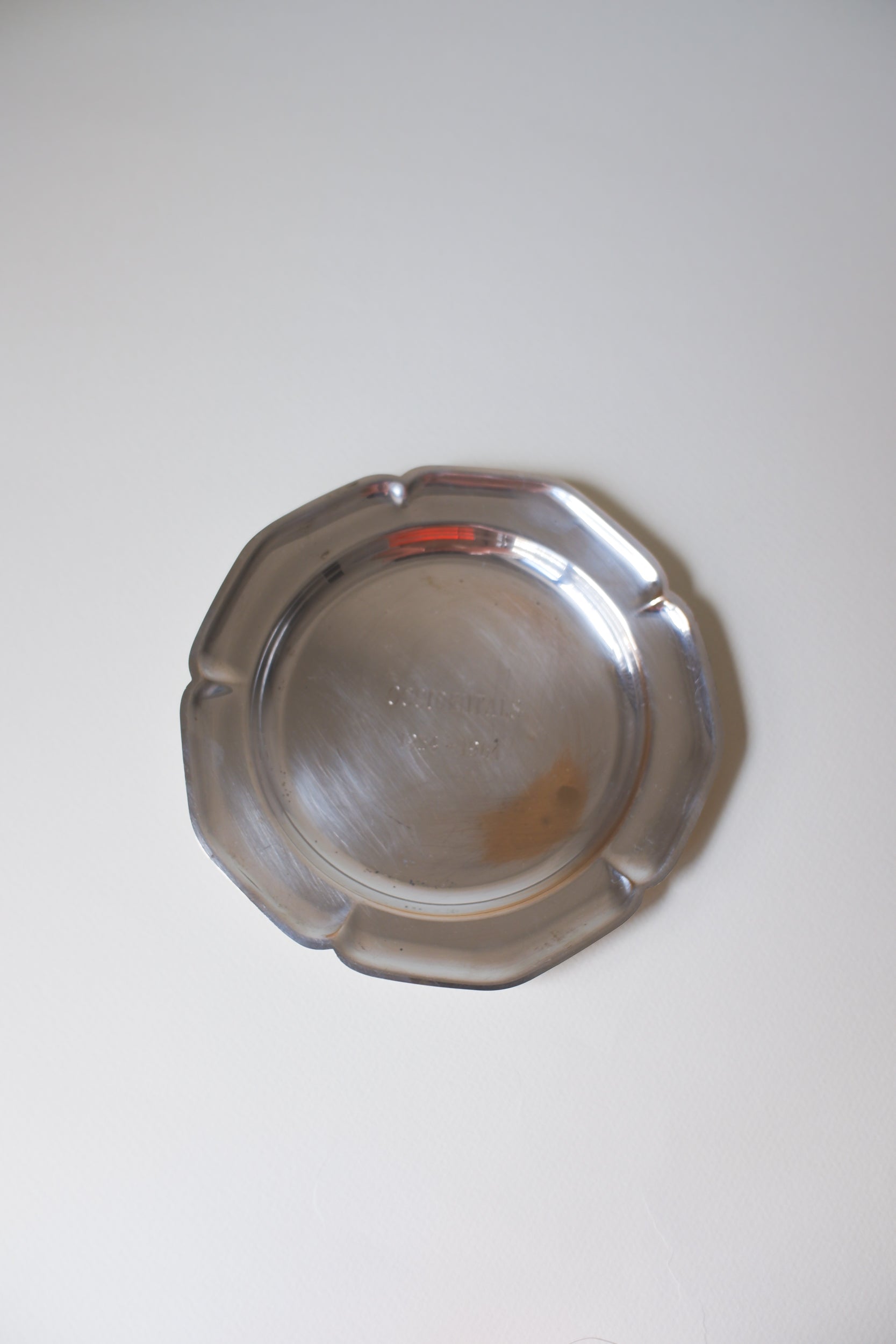 Vintage 鍍銀花瓣邊映光盤