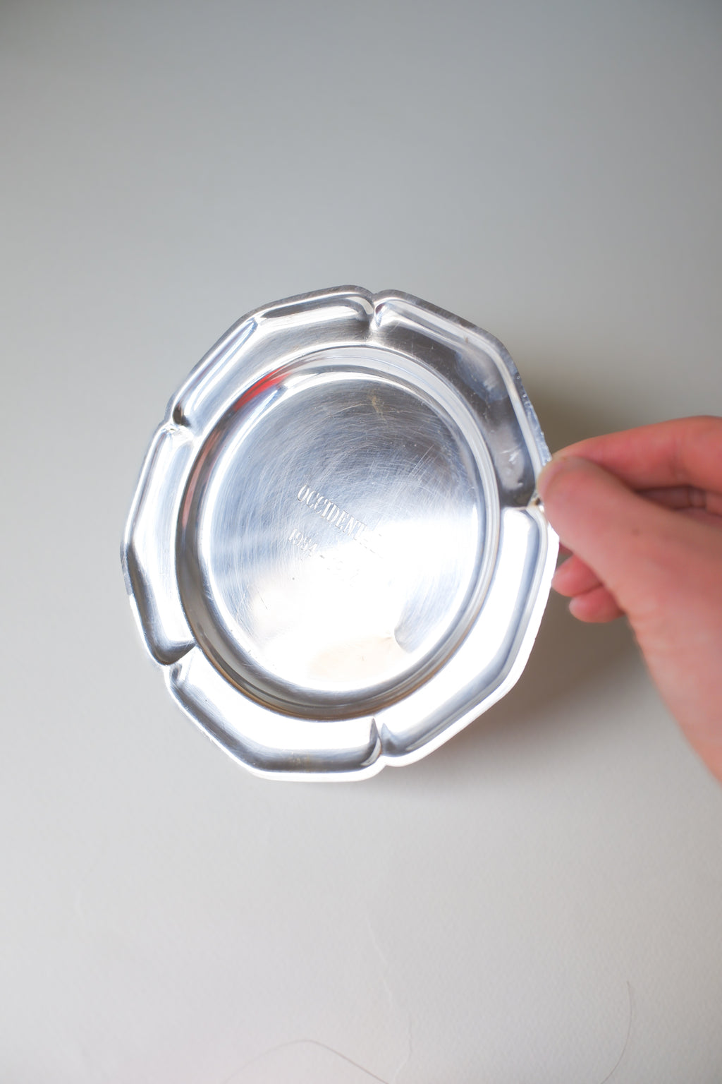 Vintage 鍍銀花瓣邊映光盤