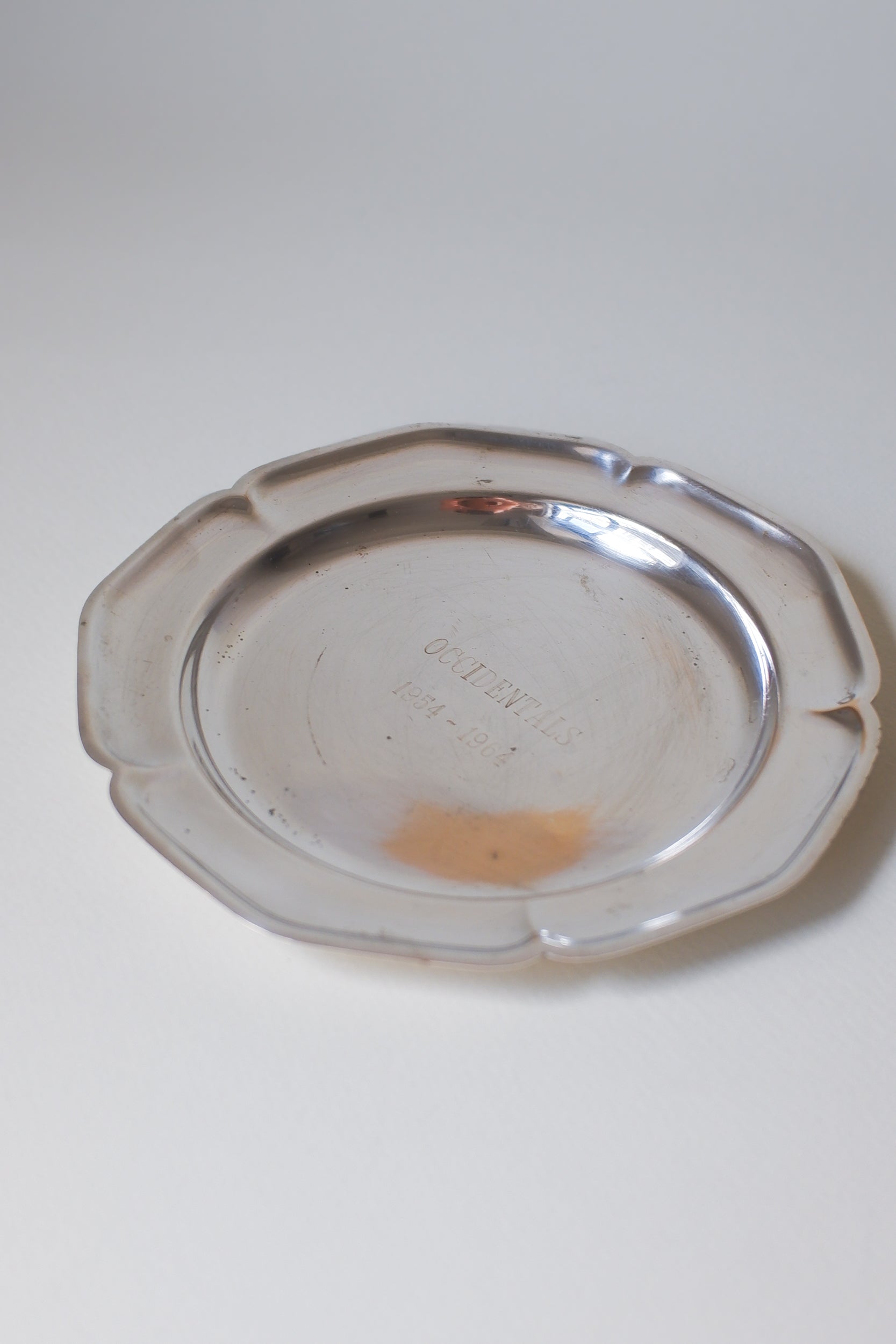 Vintage 鍍銀花瓣邊映光盤