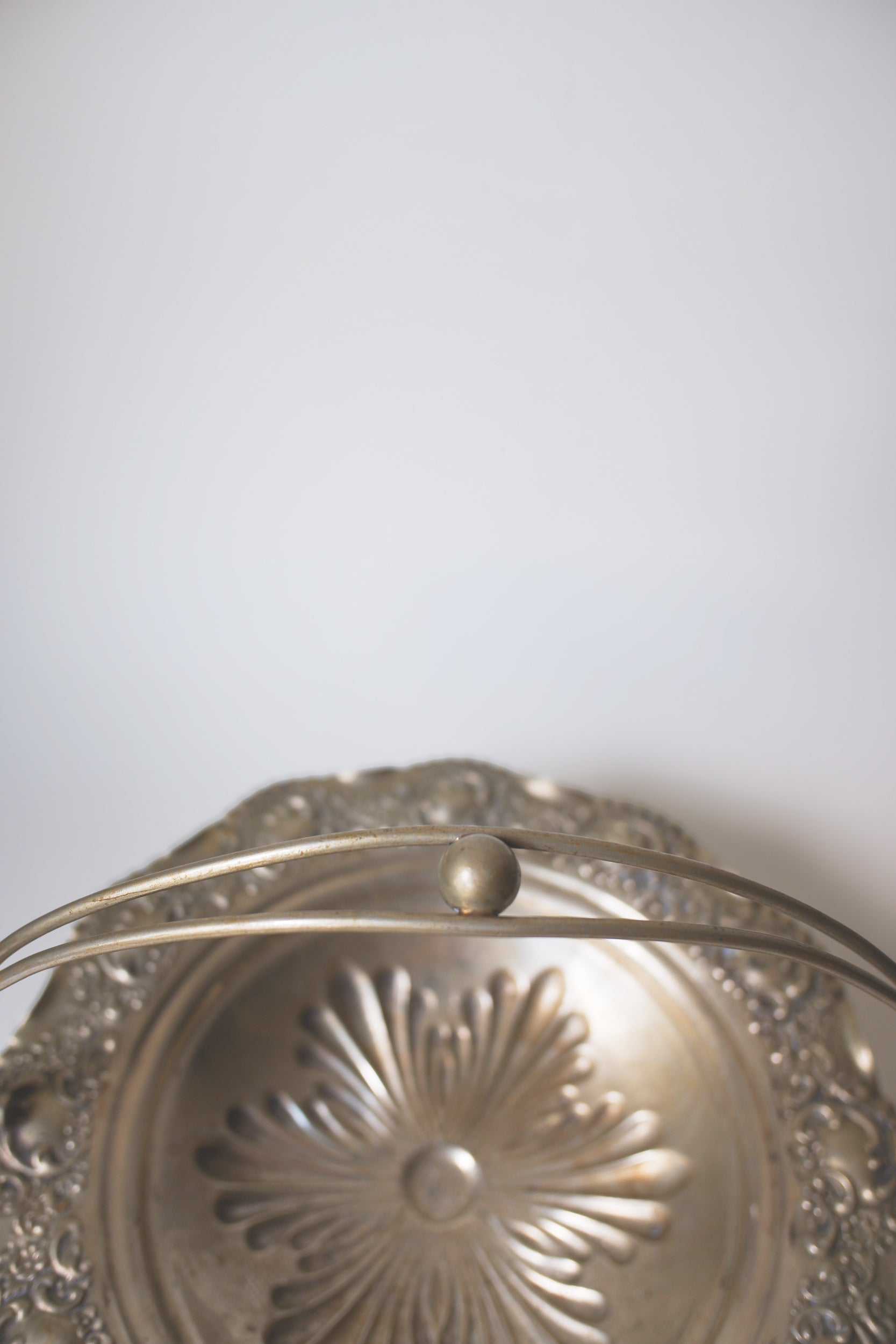 Vintage 1930‘s洛可可風鍍銀提把果盤