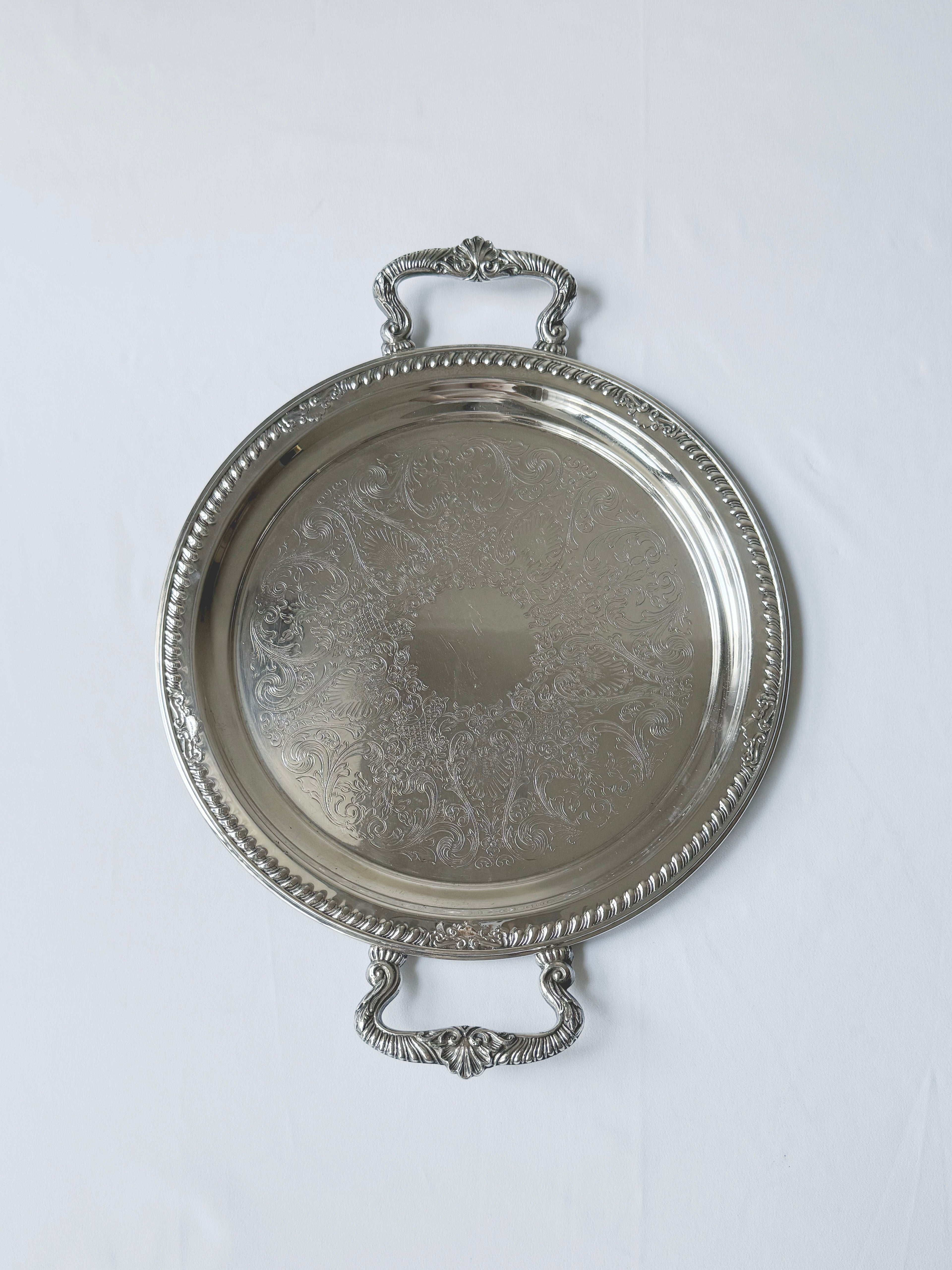 Vintage 1960‘s Sheridan雕飾鍍銀托盤