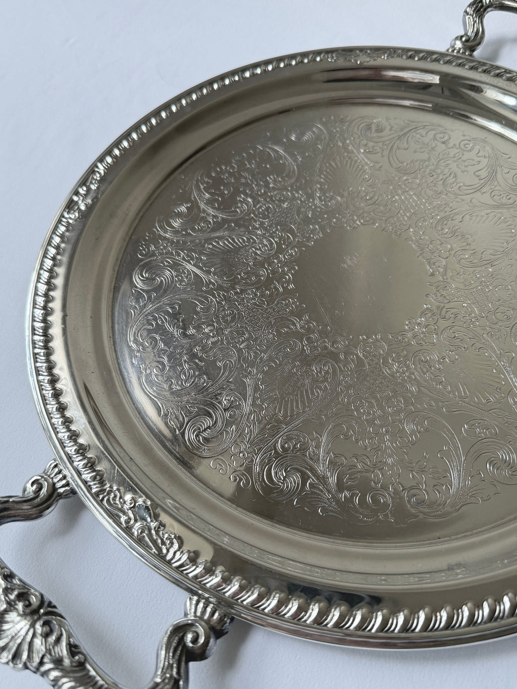 Vintage 1960‘s Sheridan雕飾鍍銀托盤