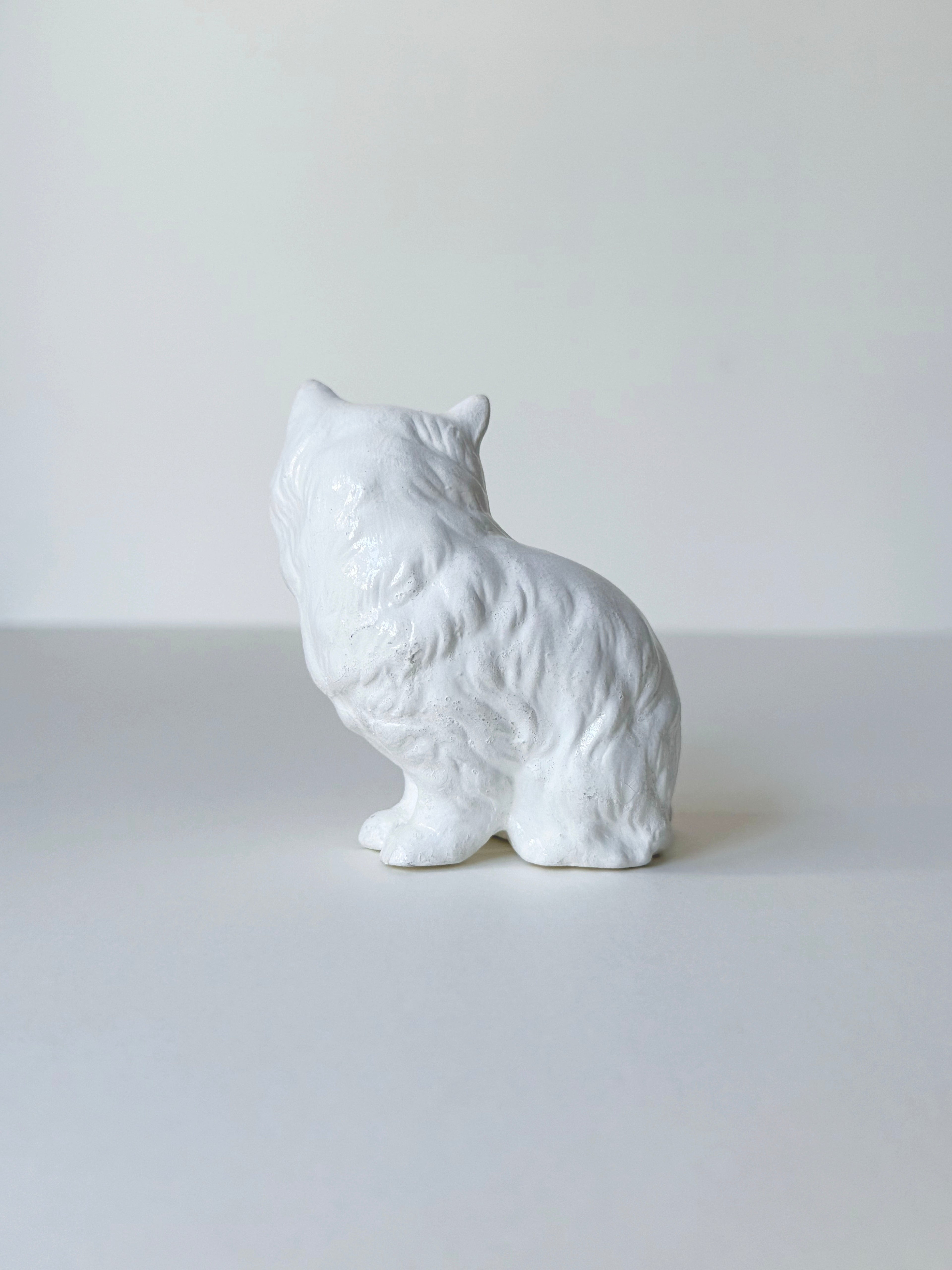 Vintage ceramic figurine｜白色波斯陶瓷貓貓